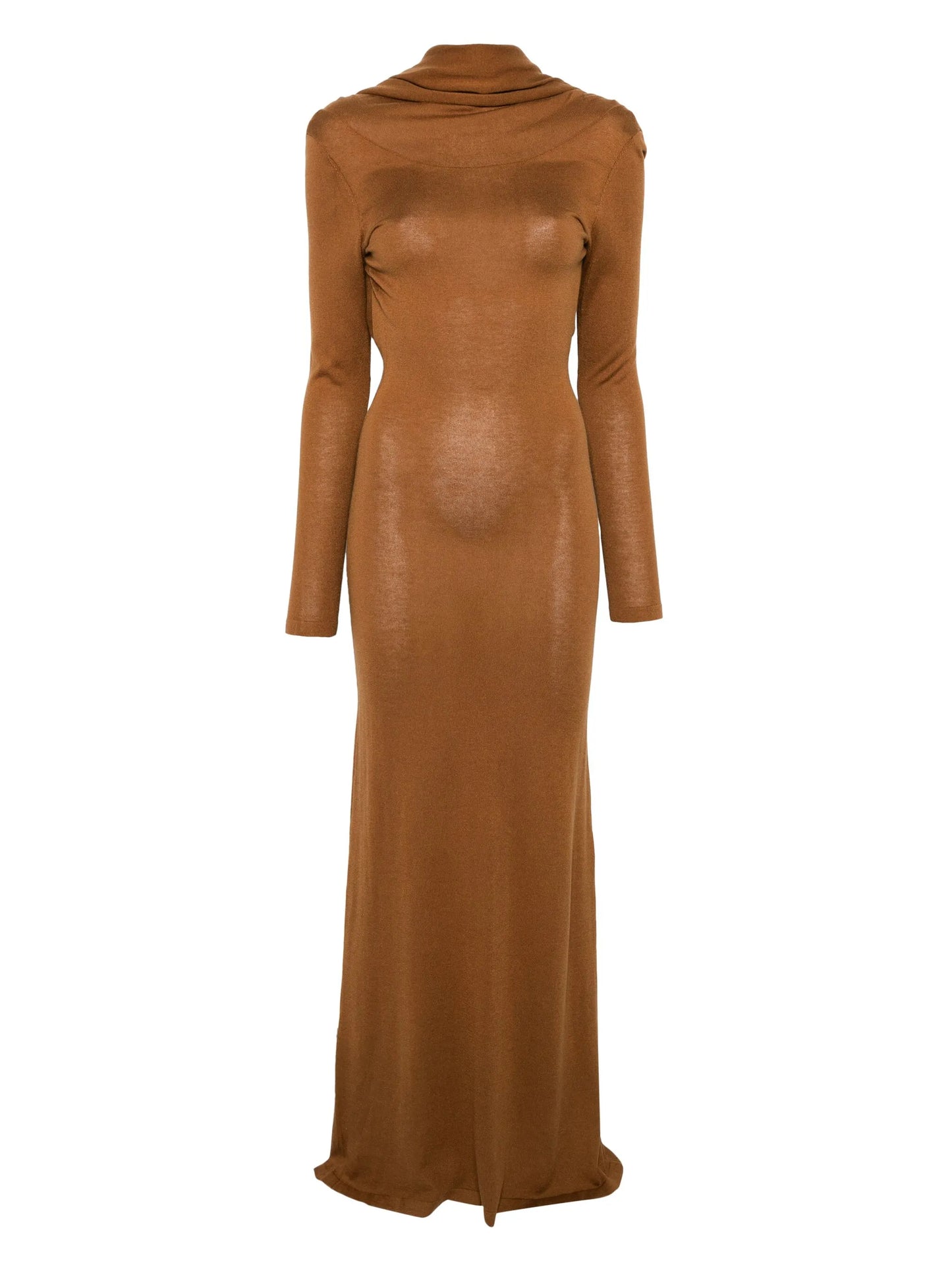 longsleeved open-back maxi dress