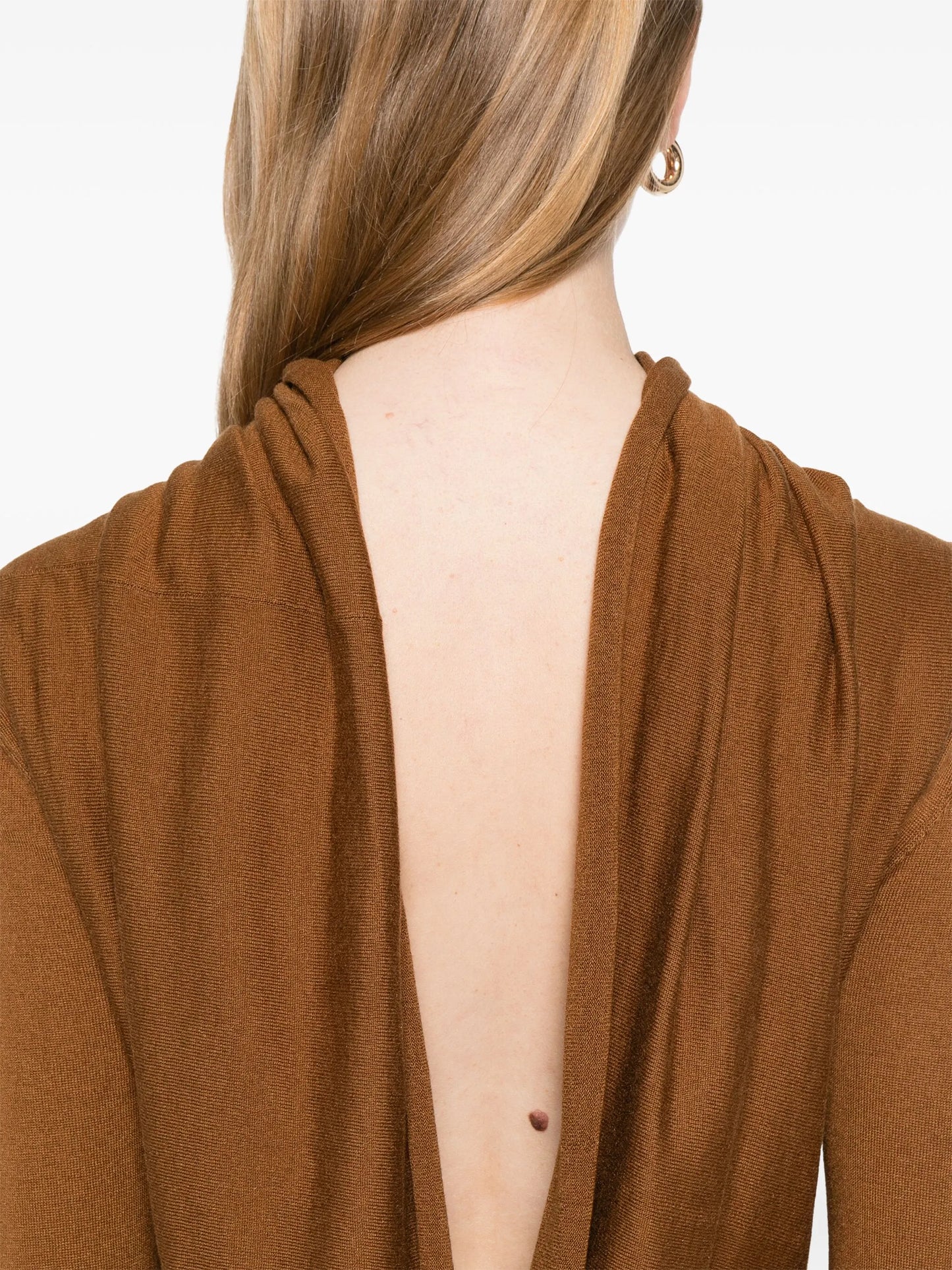longsleeved open-back maxi dress