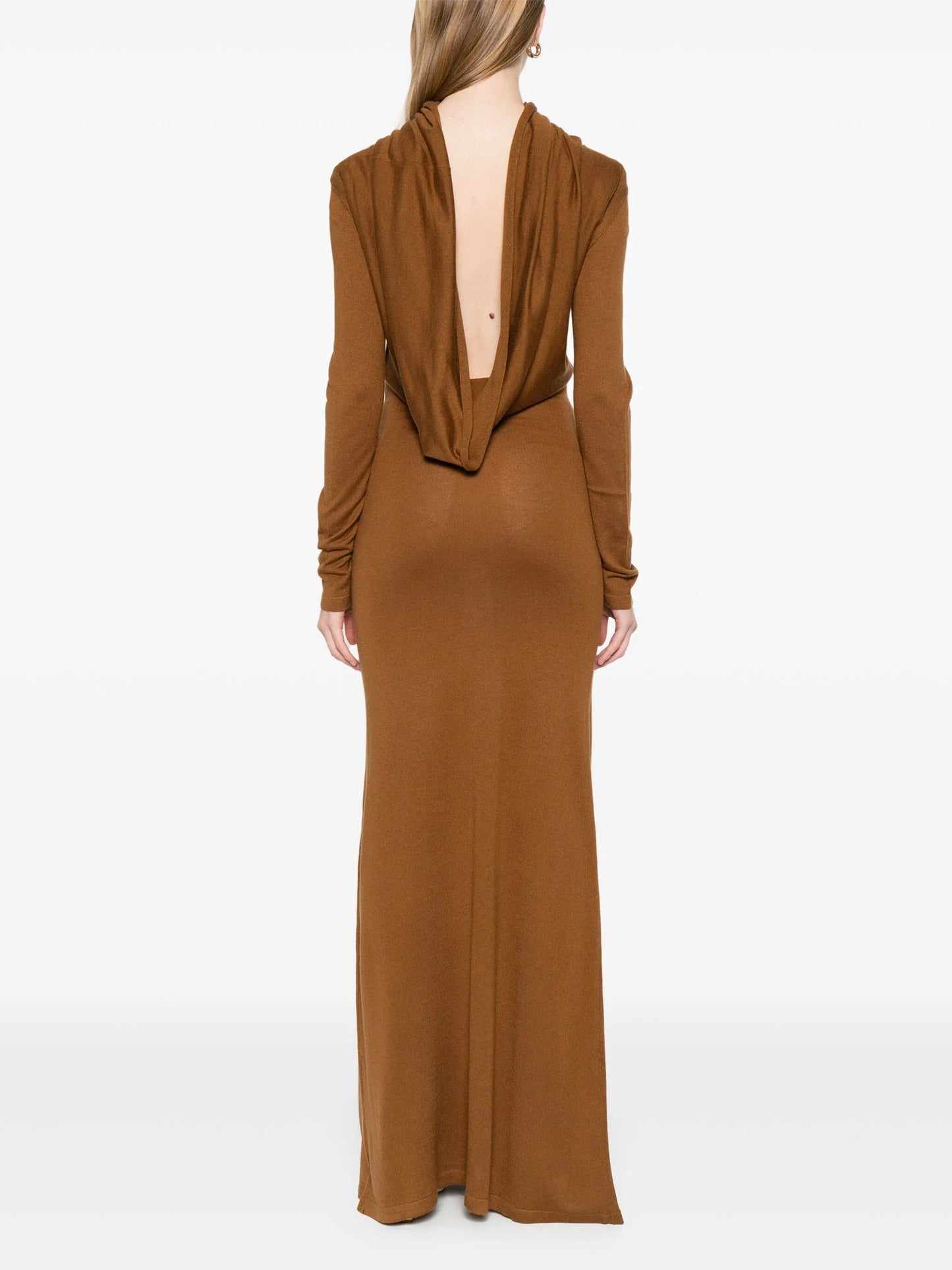 longsleeved open-back maxi dress