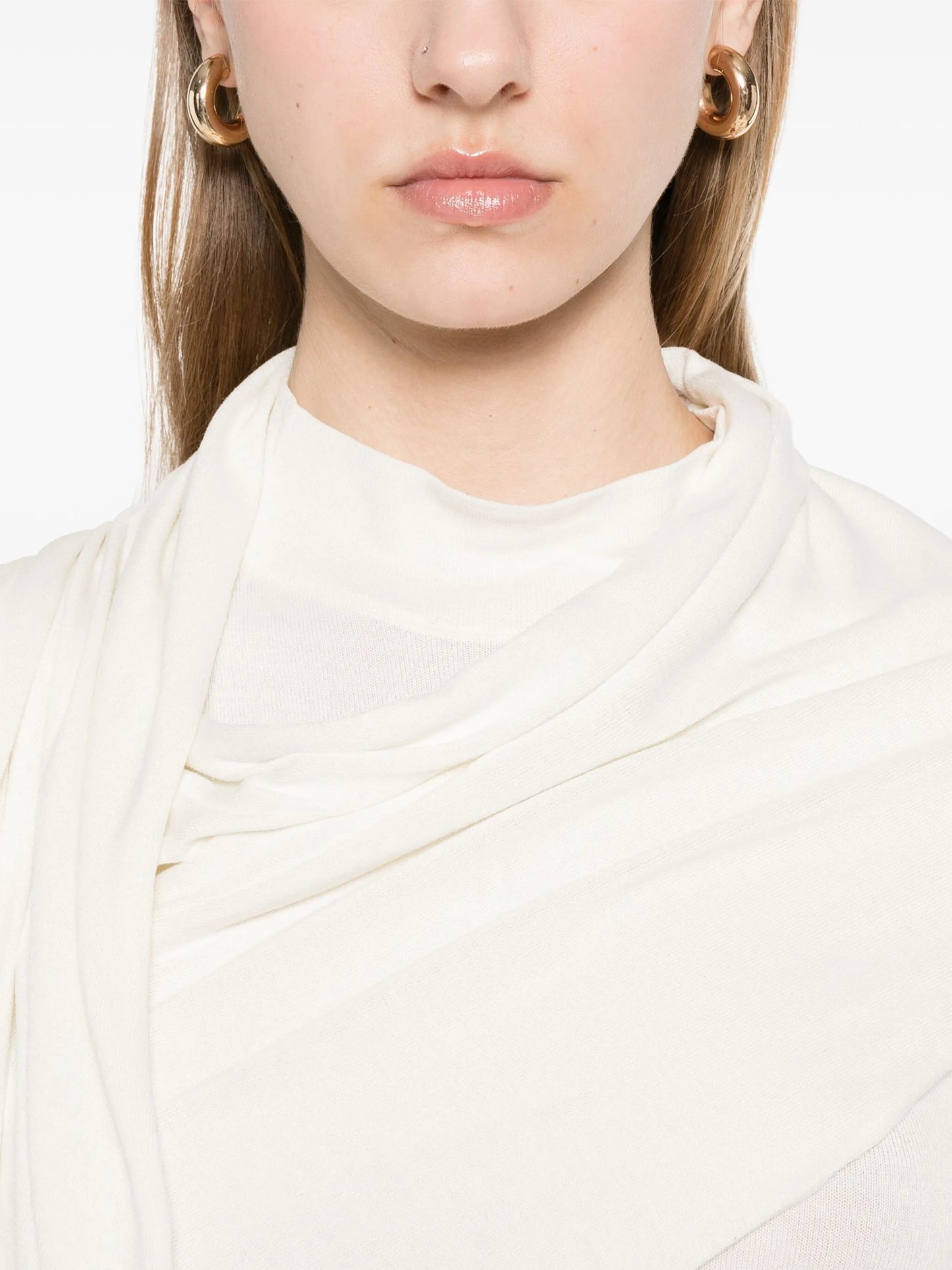 scarf-detail longsleeved maxi dress