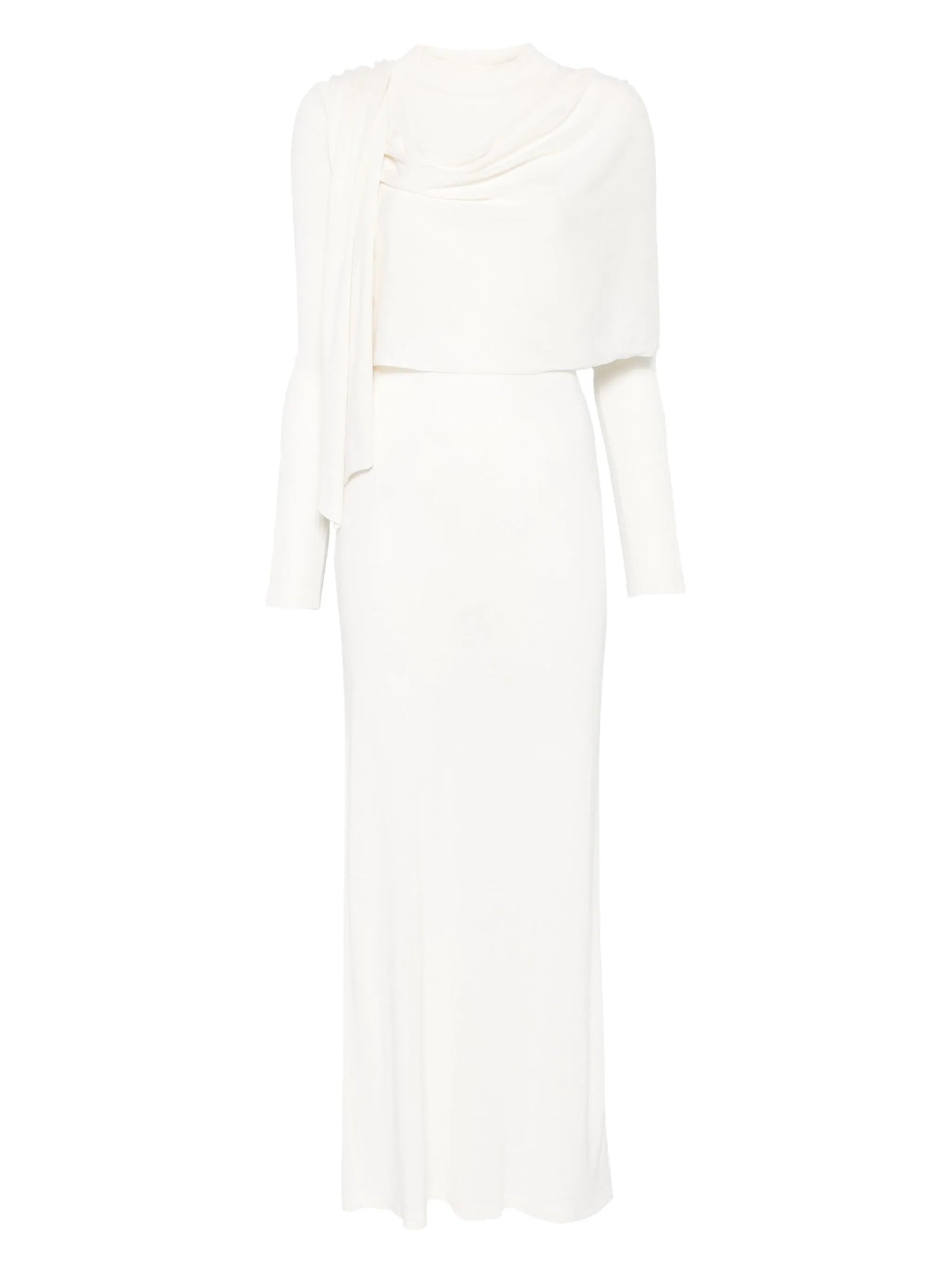 scarf-detail longsleeved maxi dress