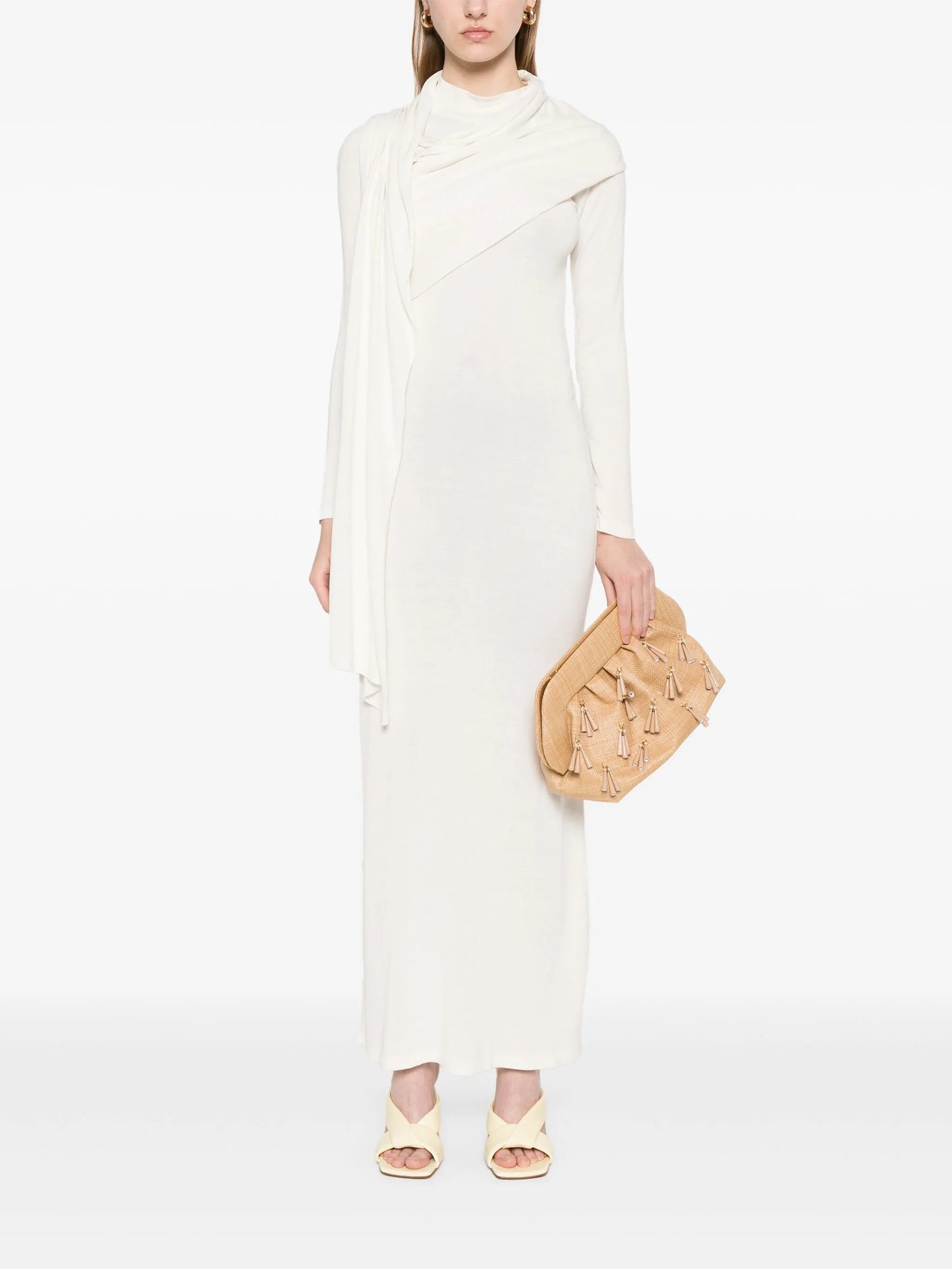 scarf-detail longsleeved maxi dress