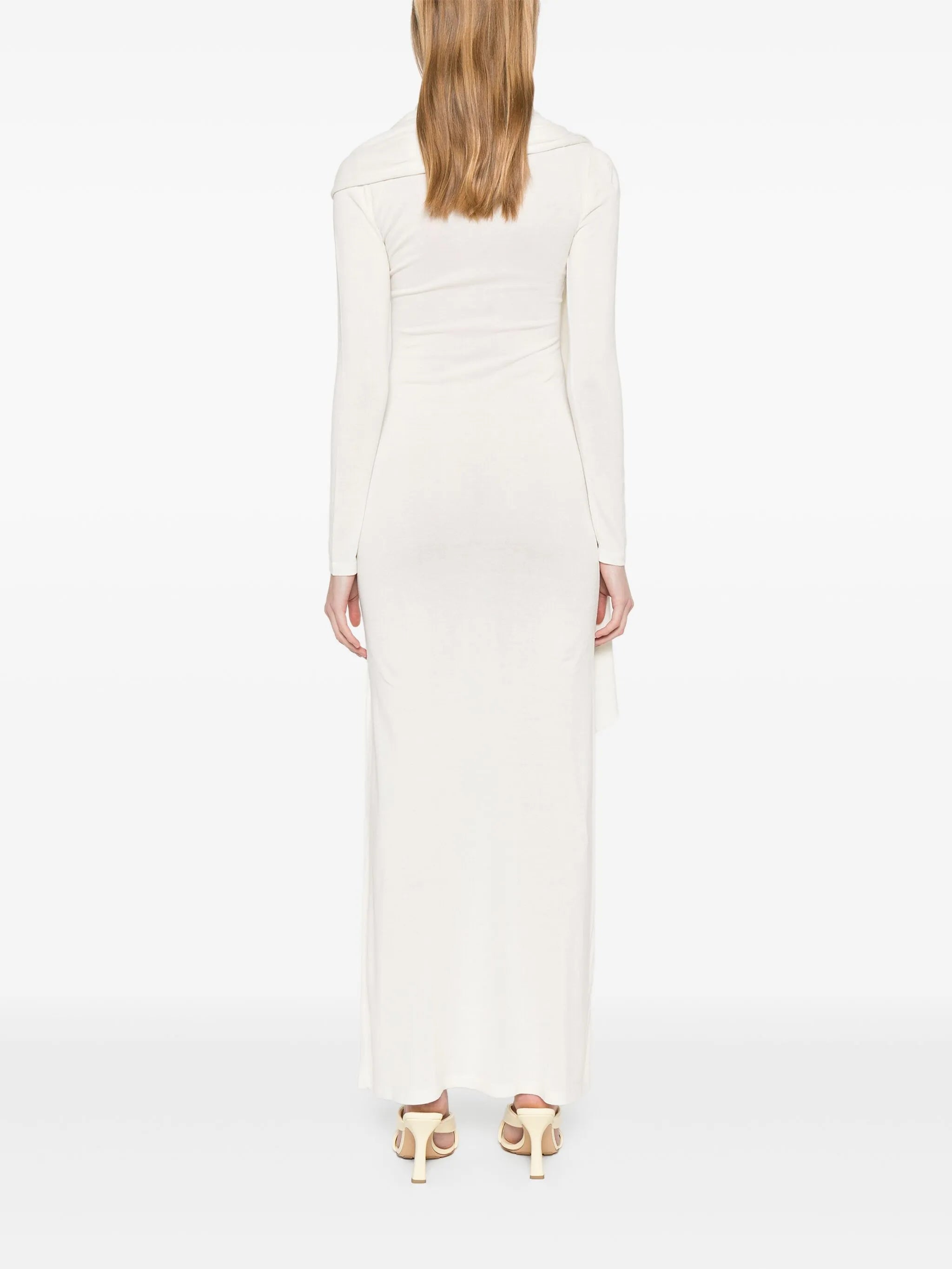 scarf-detail longsleeved maxi dress