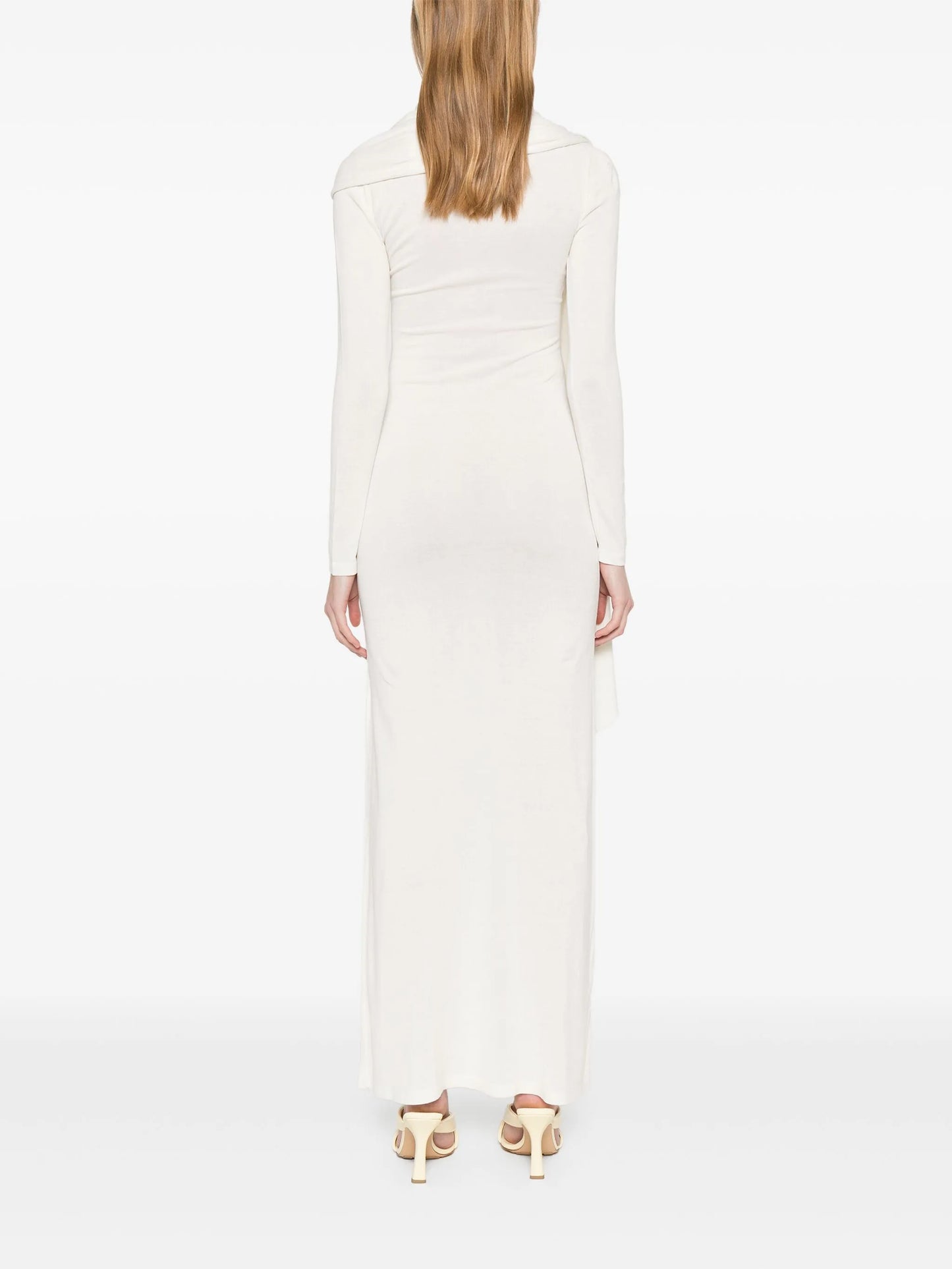scarf-detail longsleeved maxi dress