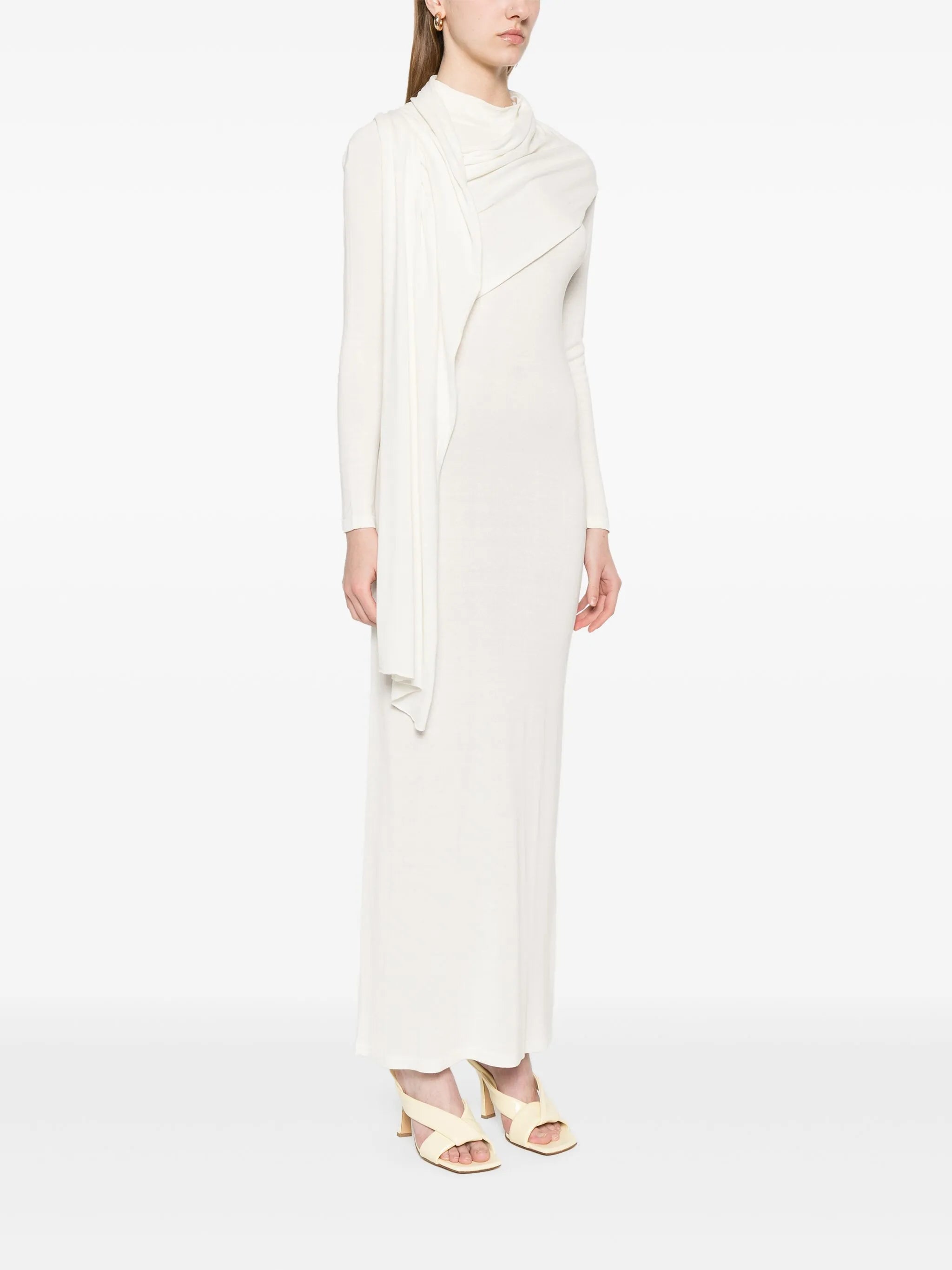 scarf-detail longsleeved maxi dress