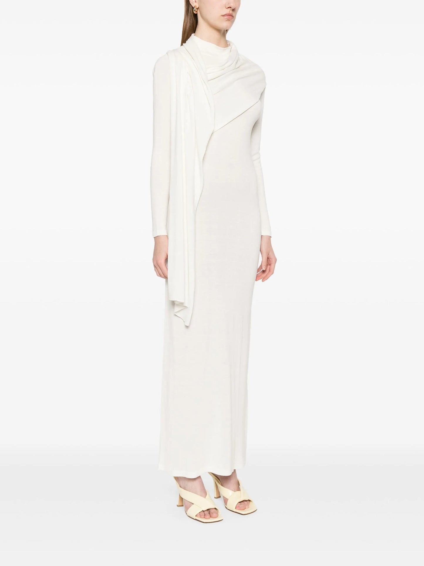 scarf-detail longsleeved maxi dress