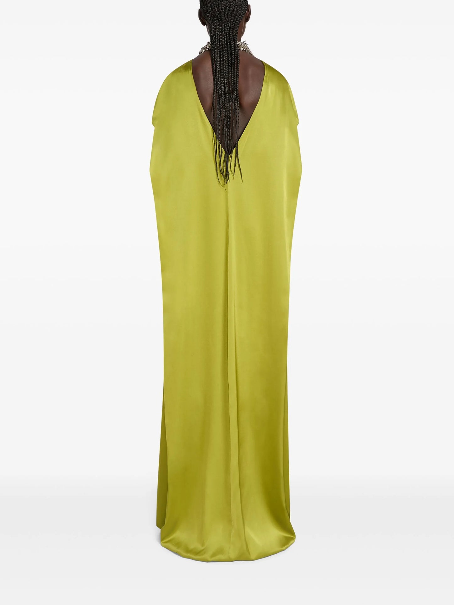 silk floor-length dress
