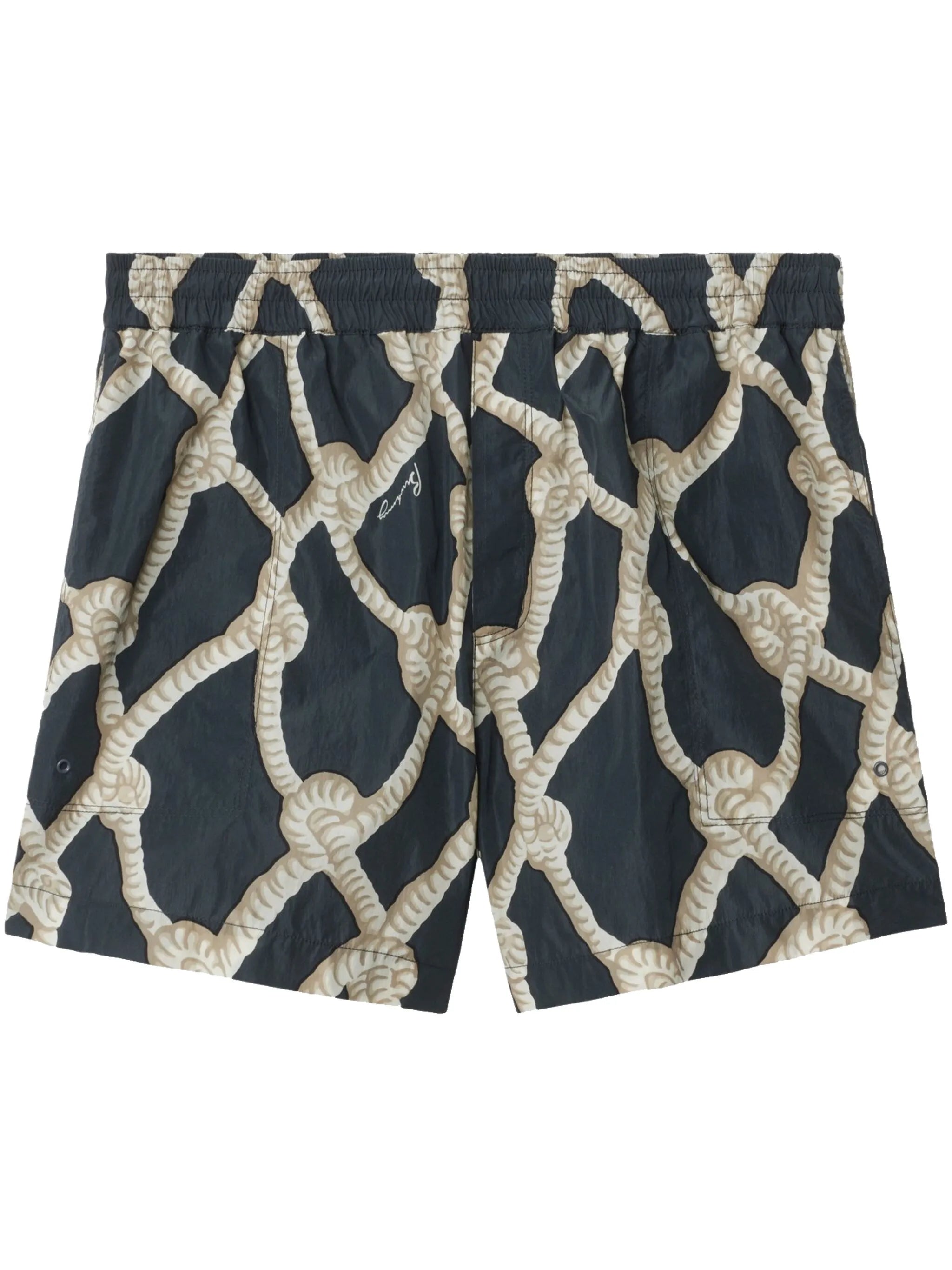 Knot-print cotton shorts
