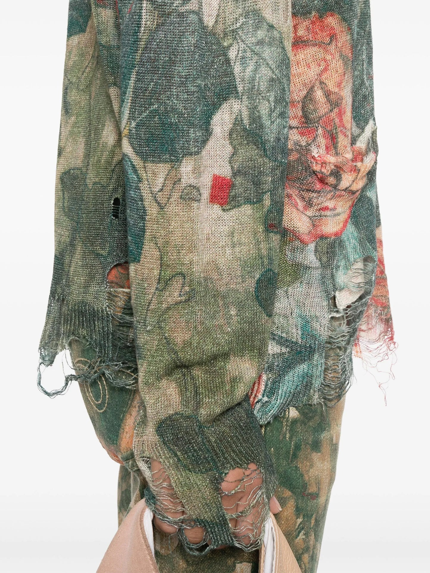 floral-print cardigan
