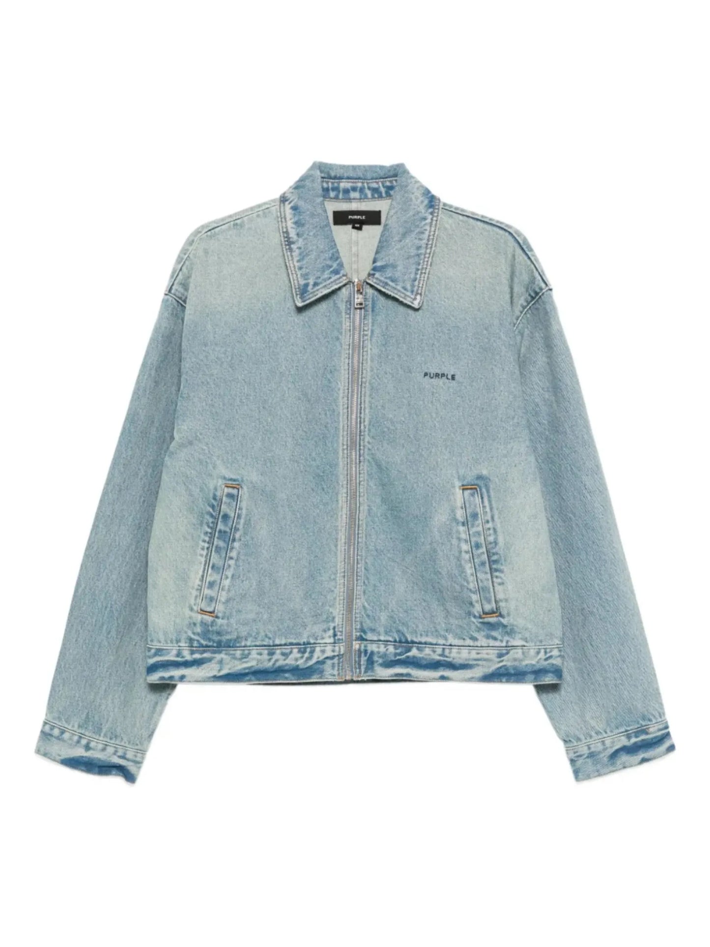 zip-up denim jacket