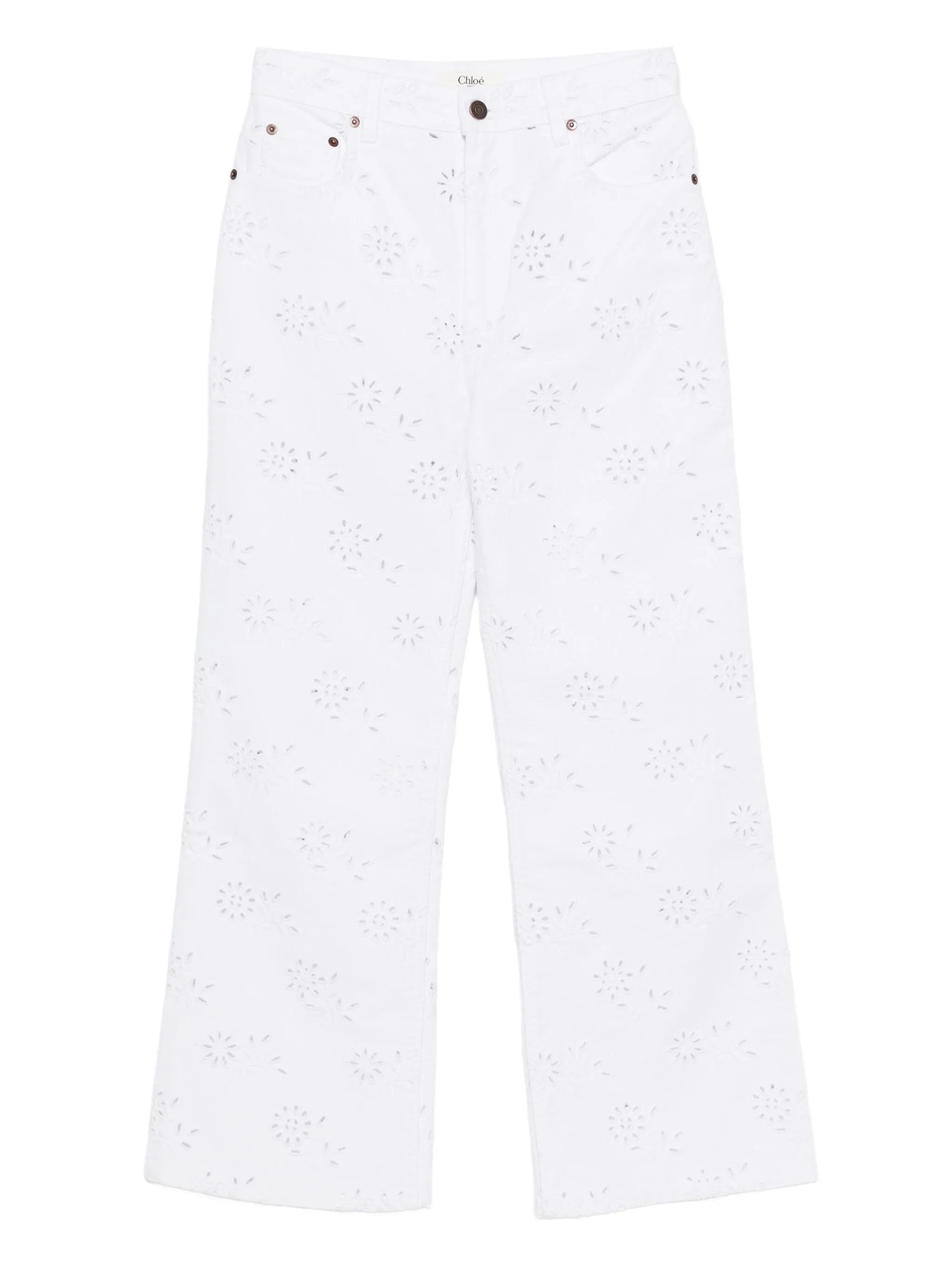 cut-out wide-leg jeans