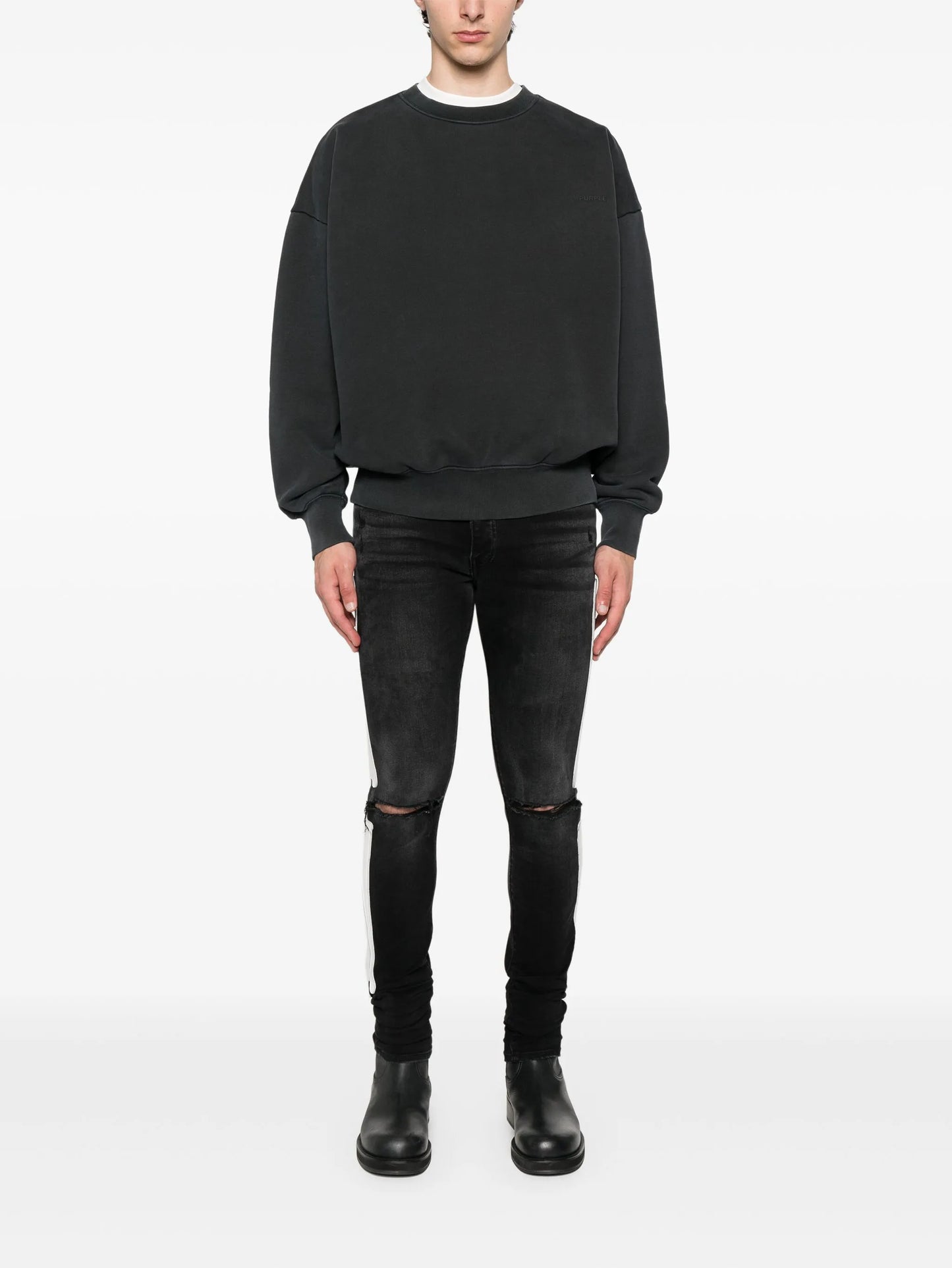 crew-neck fleece sweatshirt
