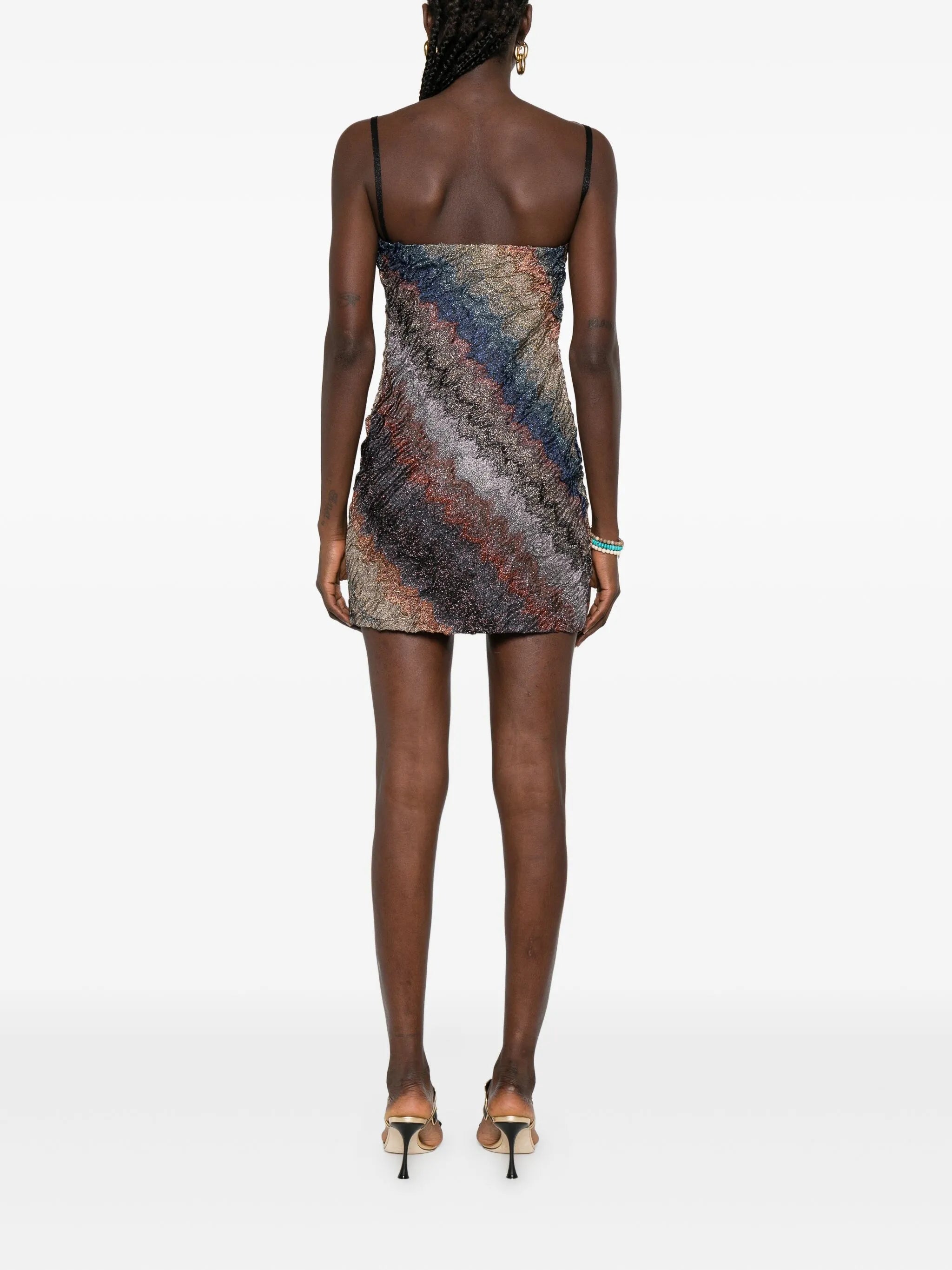 zigzag strapless mini dress