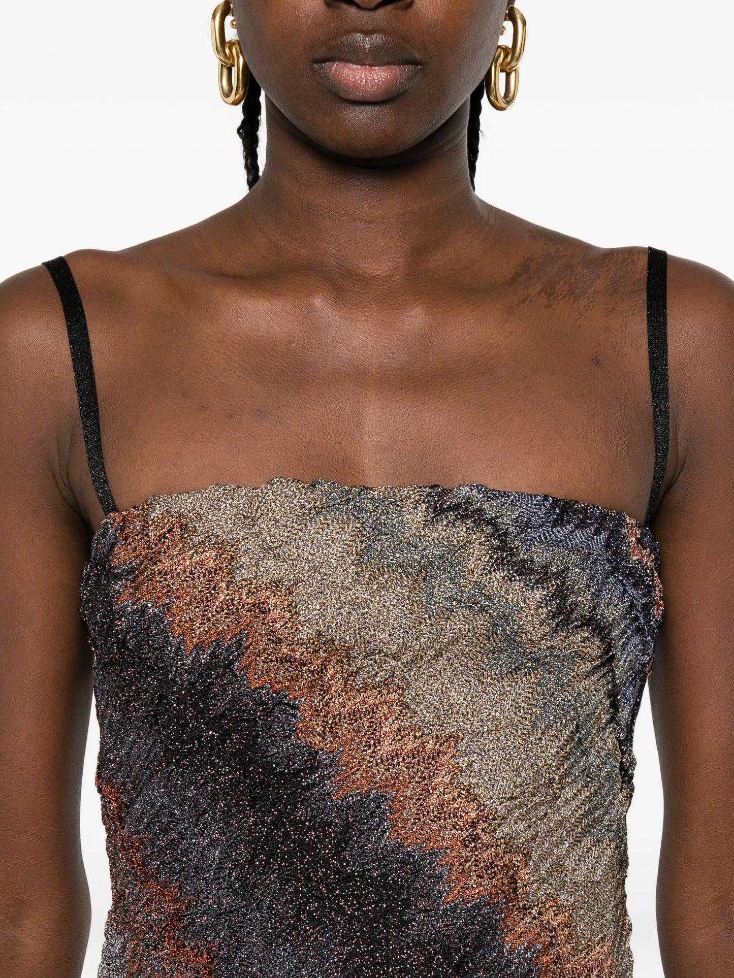 zigzag strapless mini dress