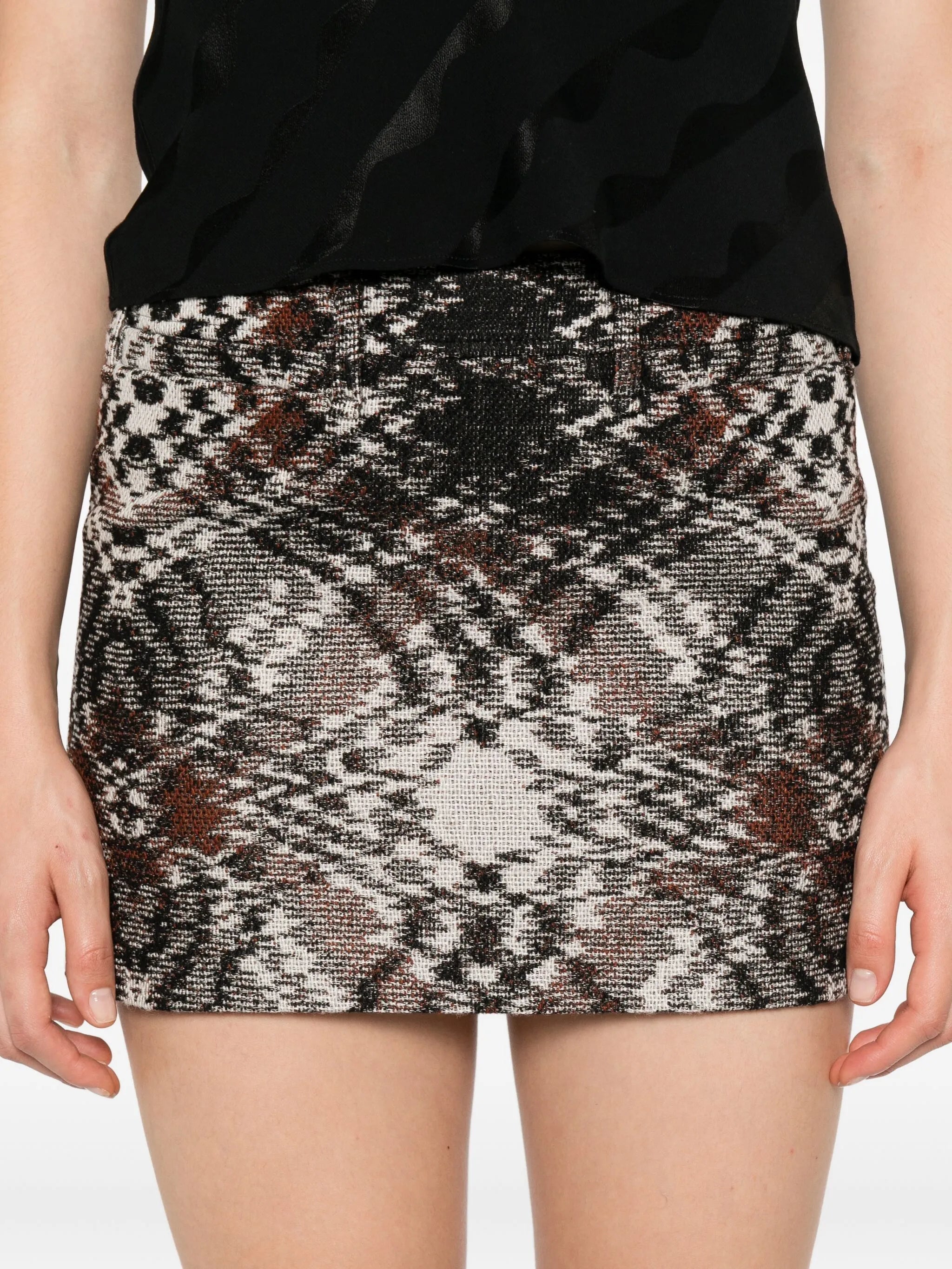 printed mini skirt
