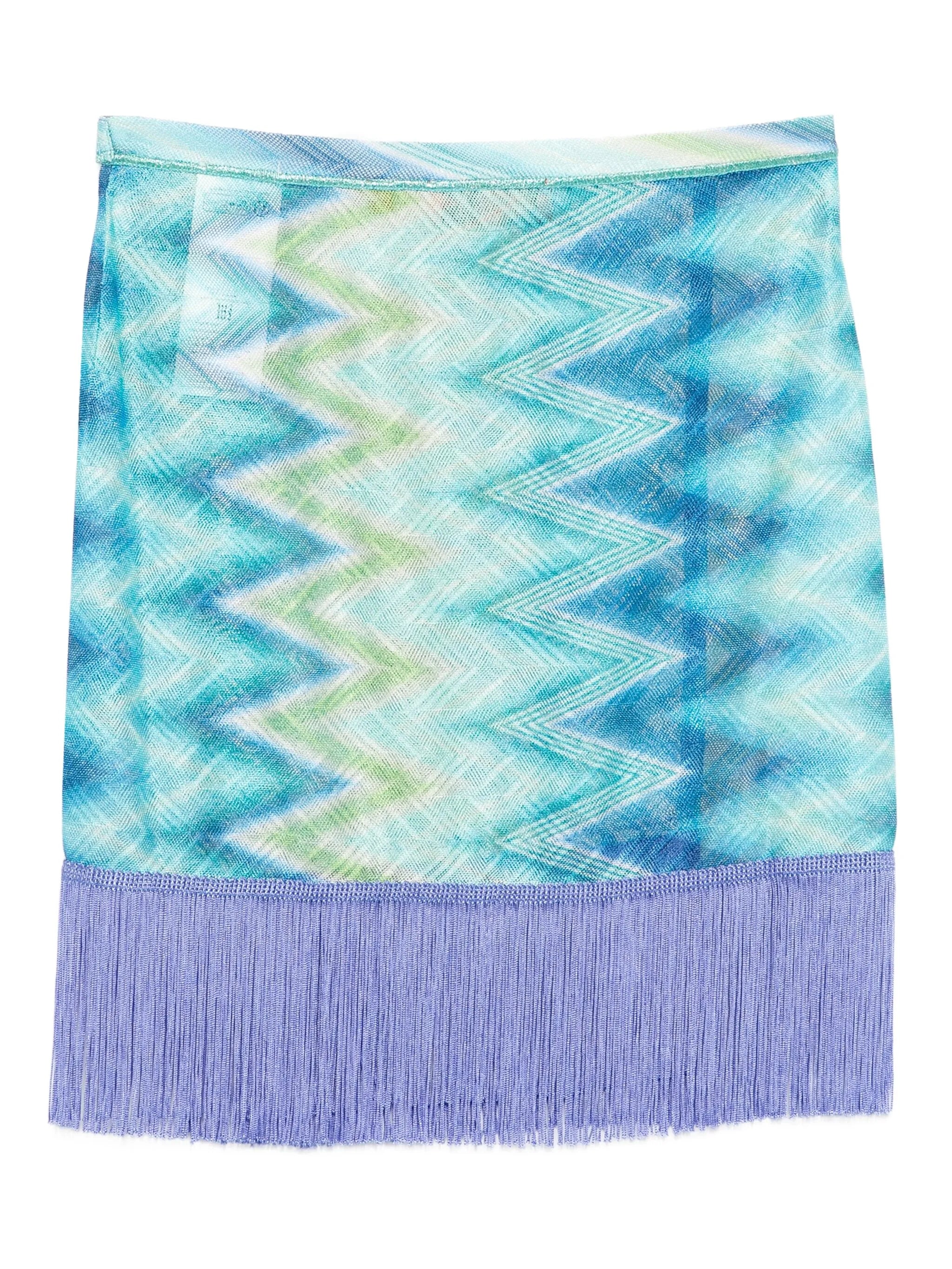 fringed wrap mini skirt