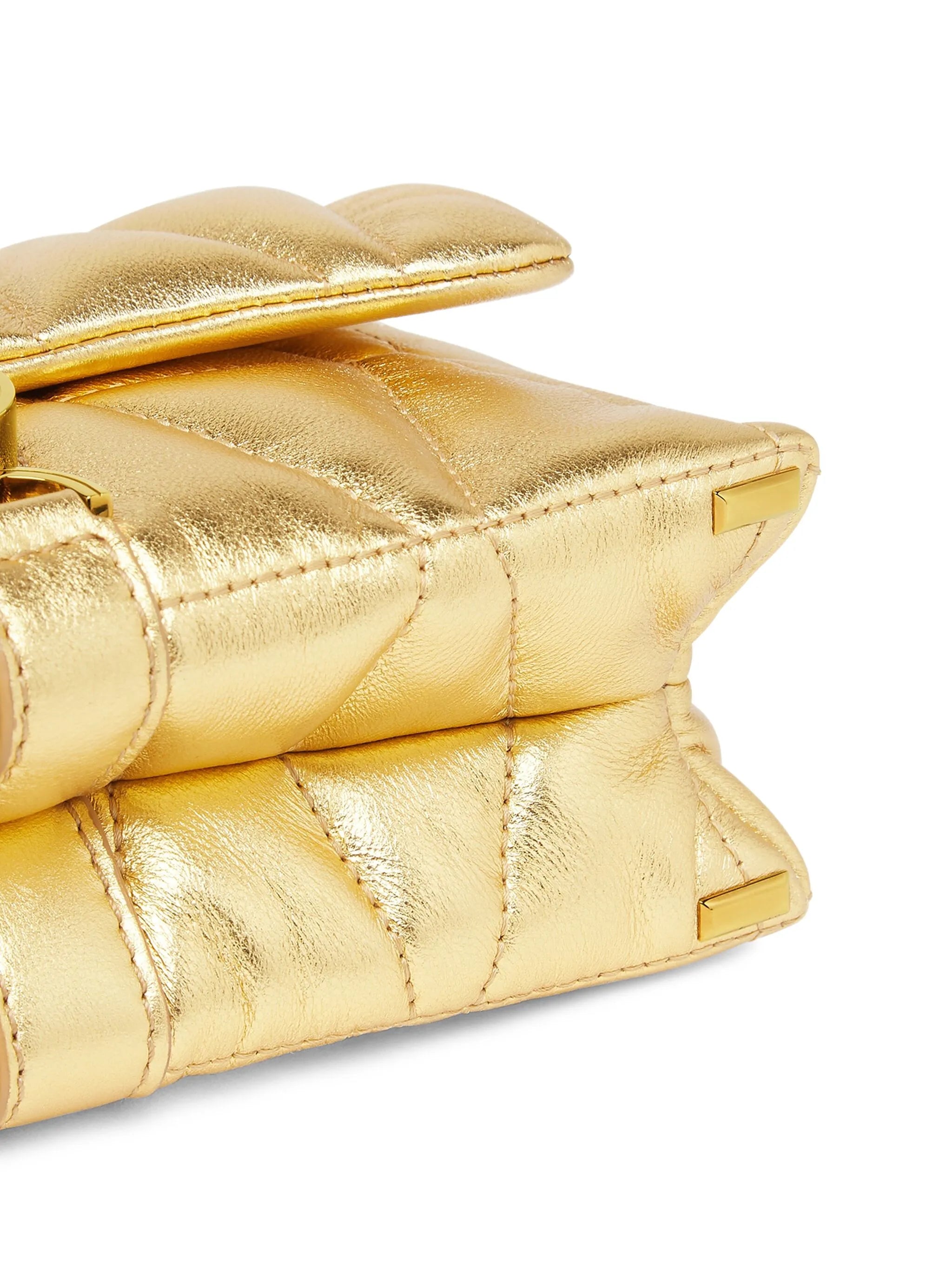 Kleio metallic quilted mini bag