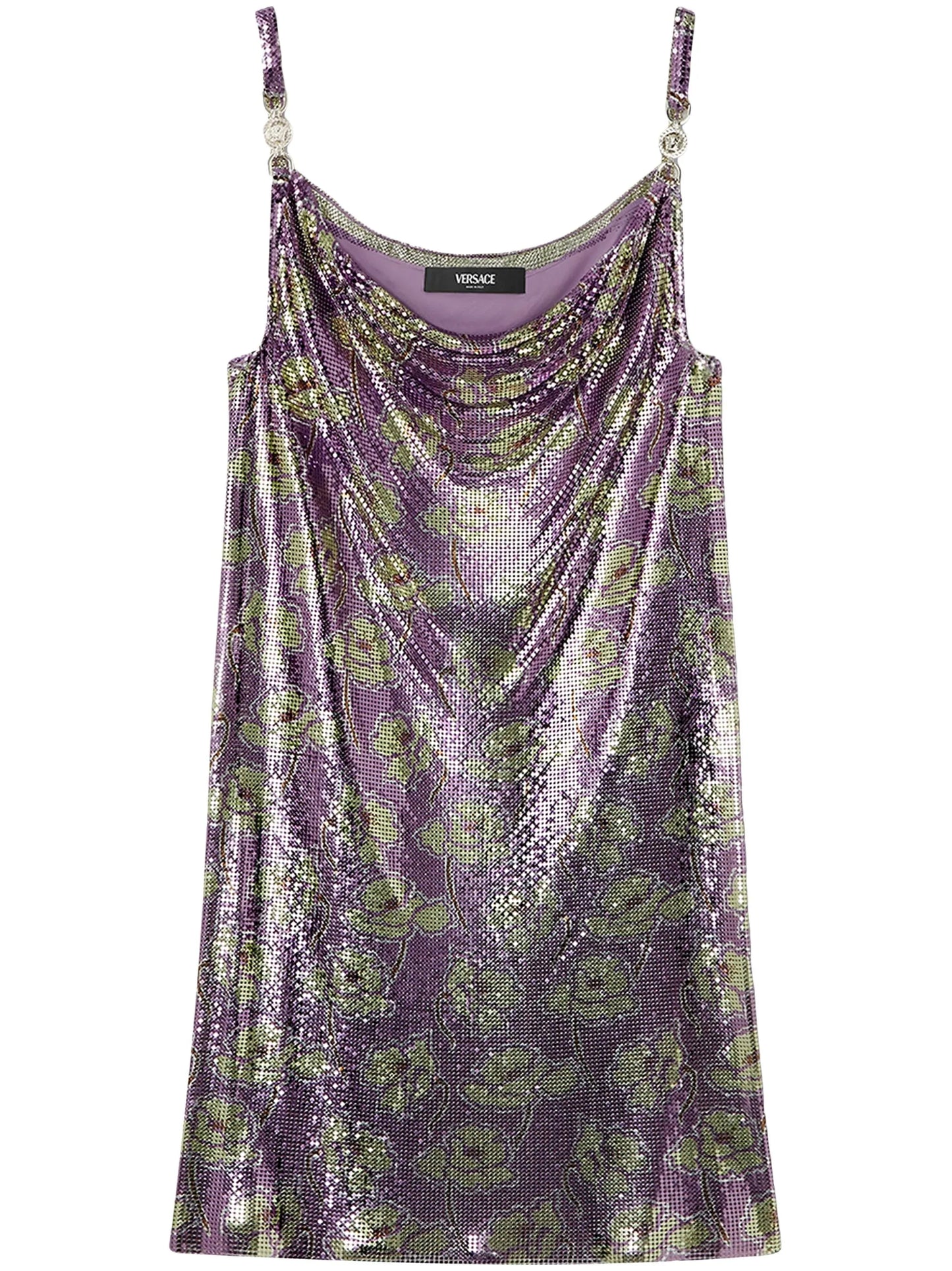 Poppies Metal Mesh mini slip dress