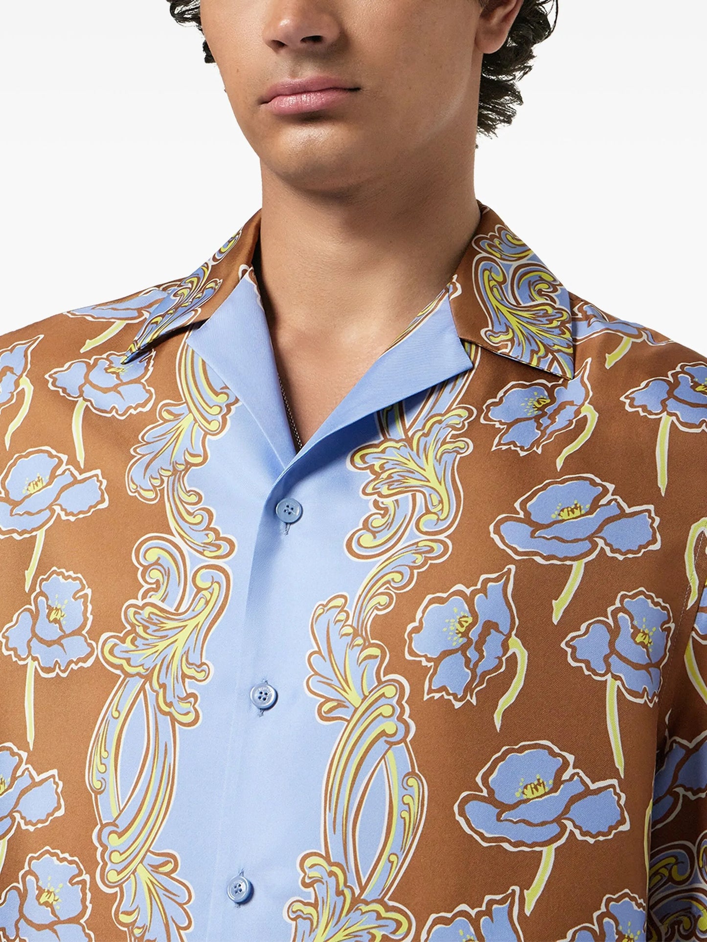 Poppies foulard silk shirt