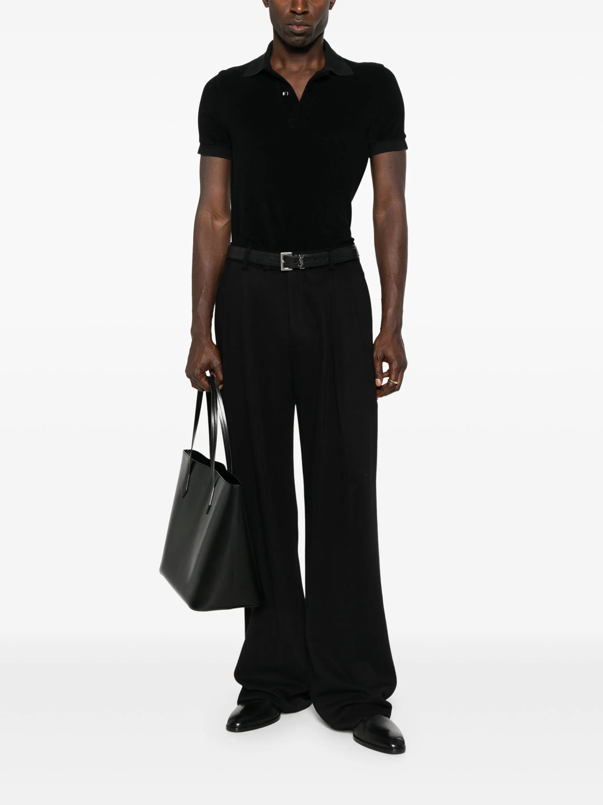 towelling-finish polo shirt