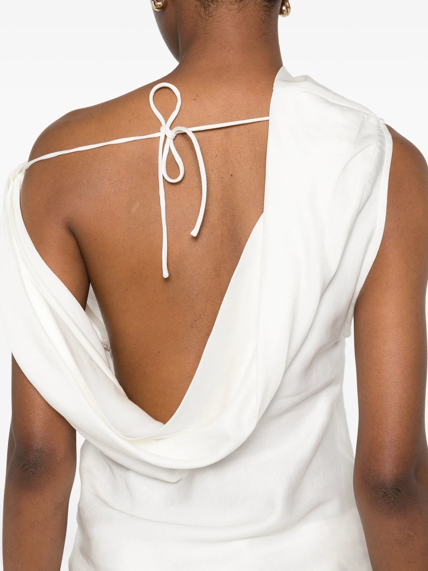 asymmetric cown-neck top