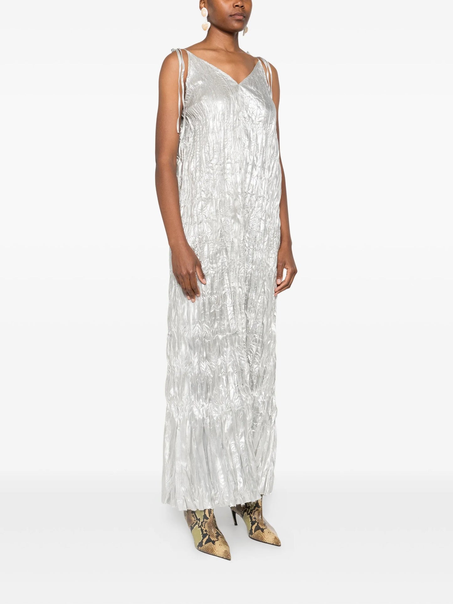 crinkled slip dress