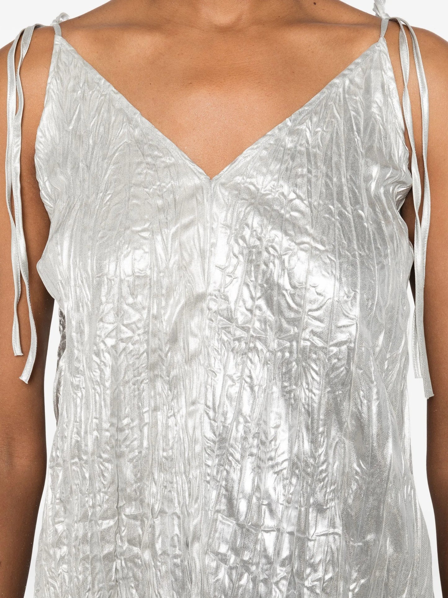 crinkled slip dress