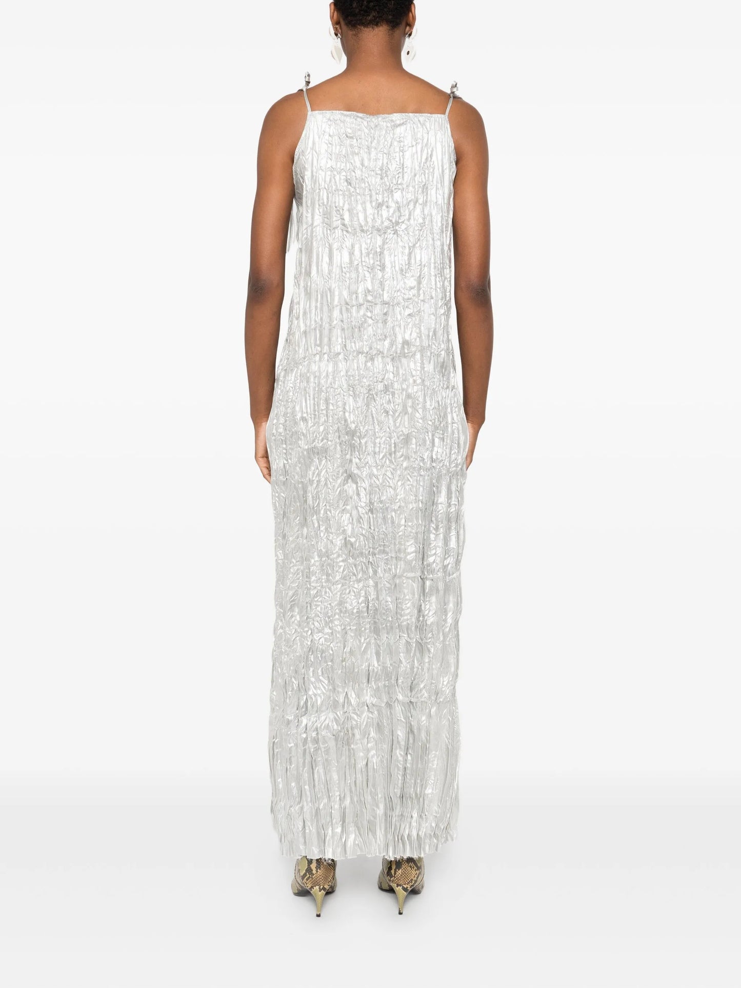 crinkled slip dress