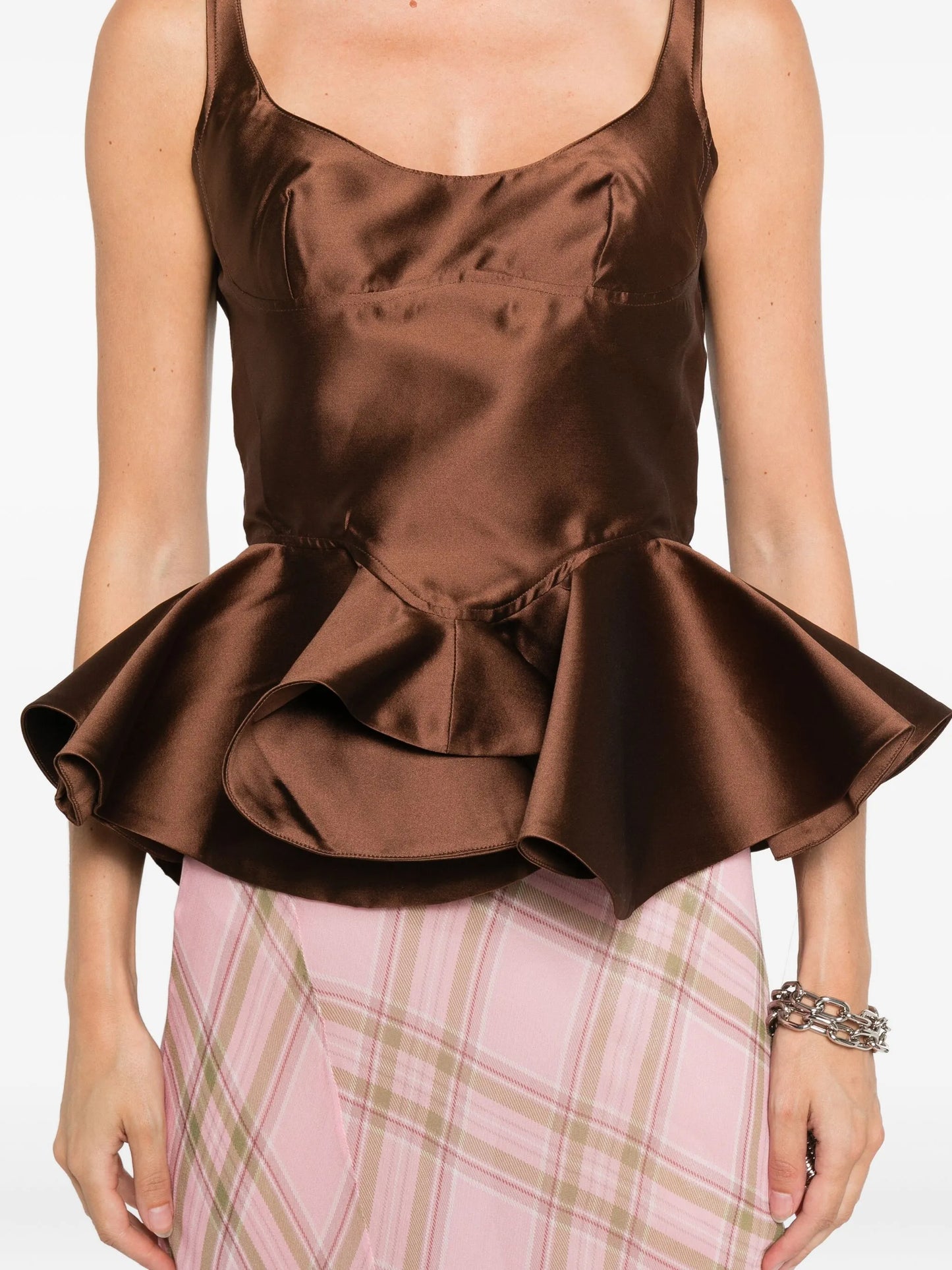 Mikado peplum corset
