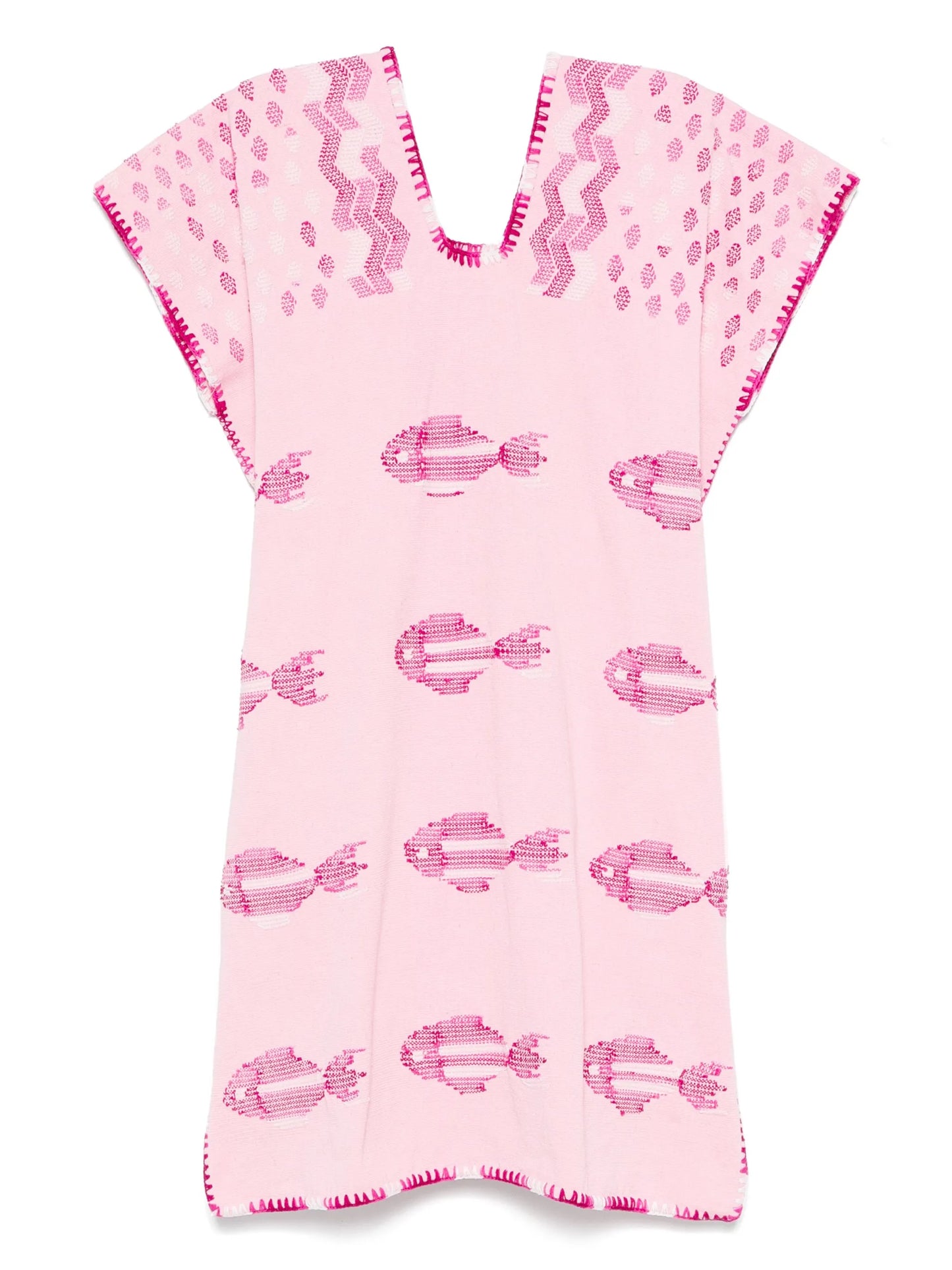 White Fish-print mini dress