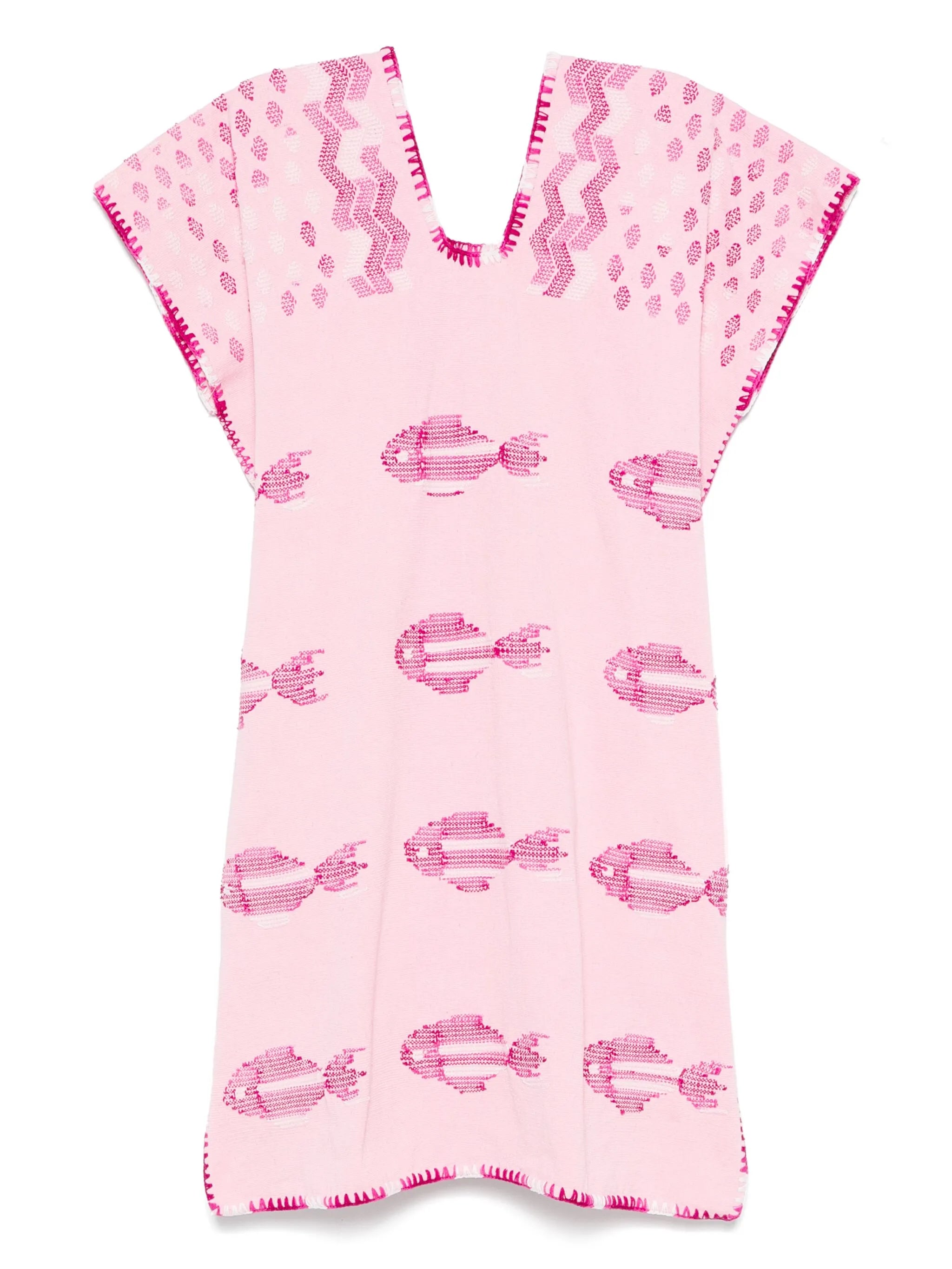 White Fish-print mini dress