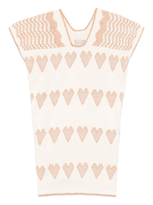 heart-pattern mini dress