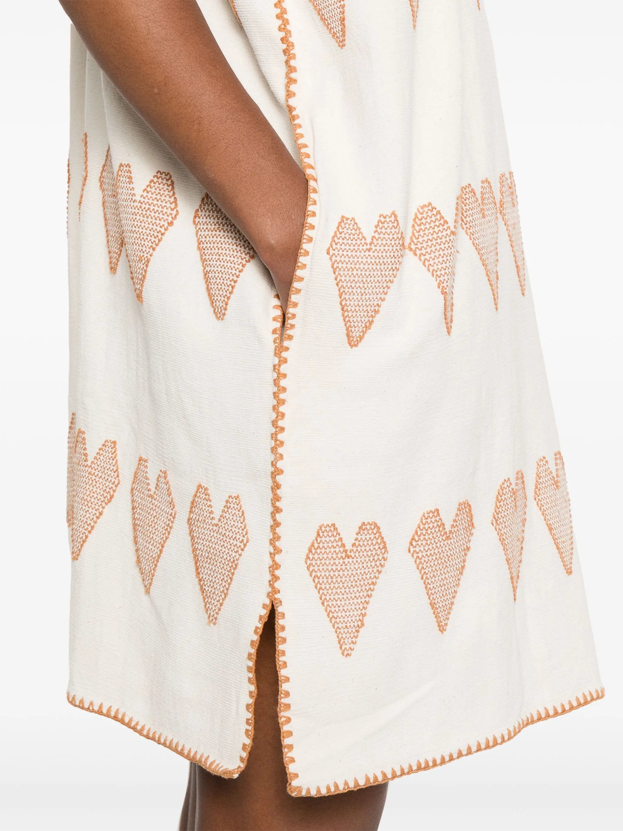 heart-pattern mini dress