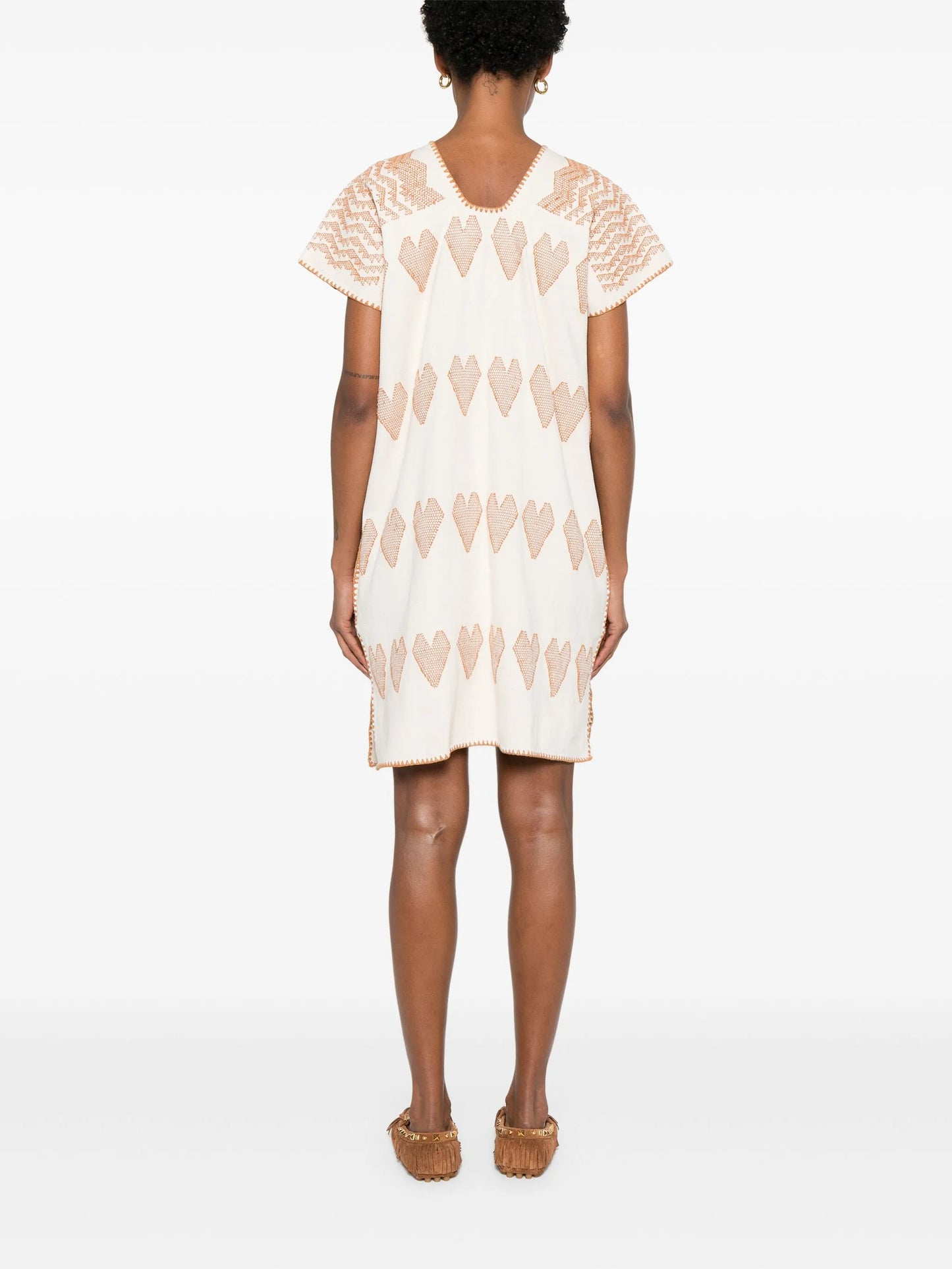 heart-pattern mini dress