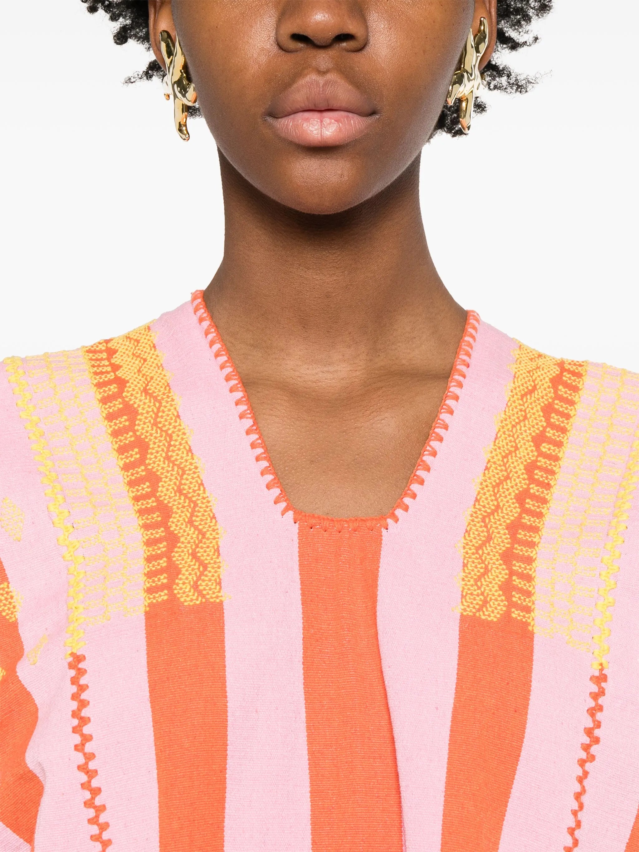striped midi dress