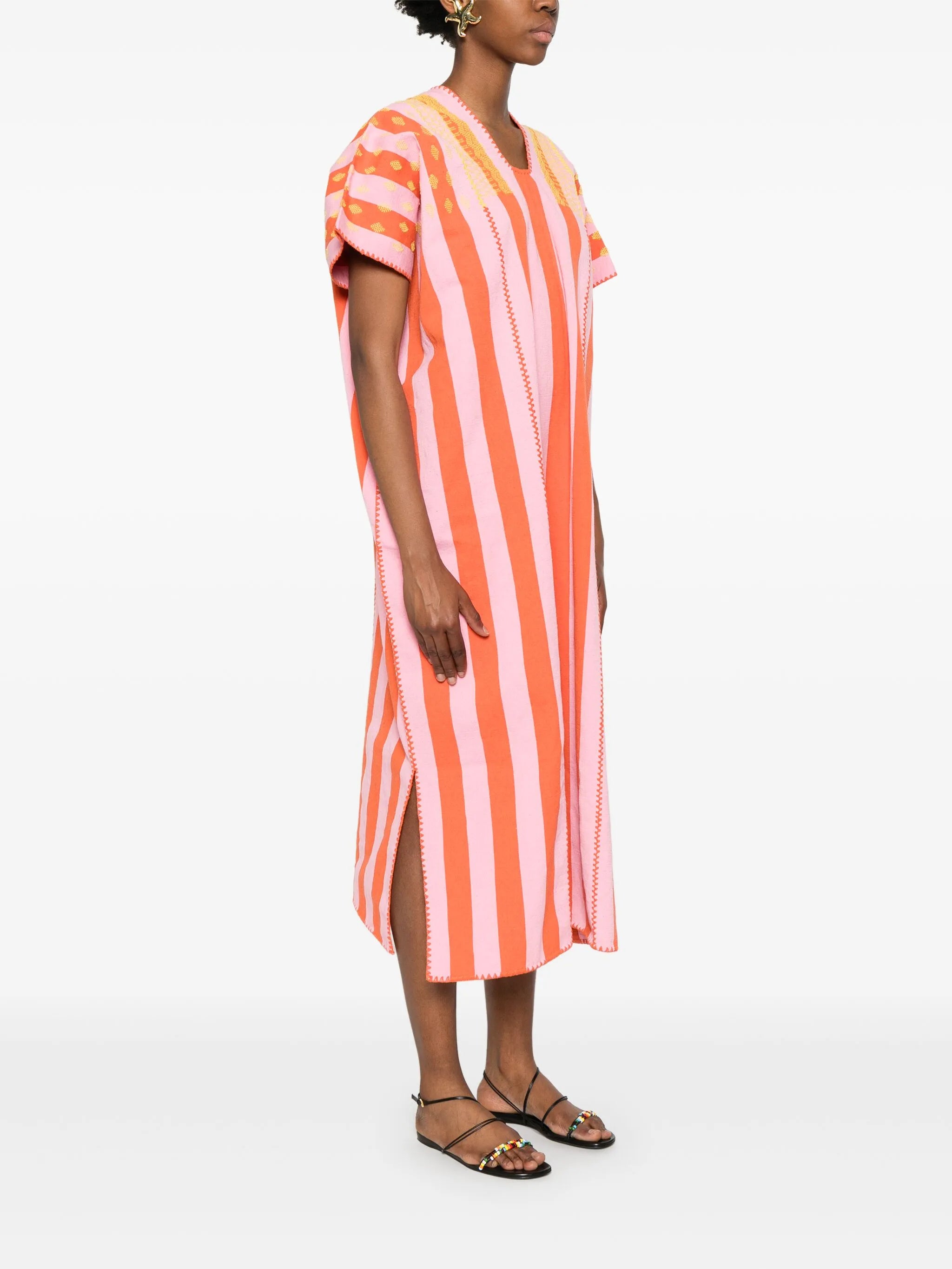 striped midi dress