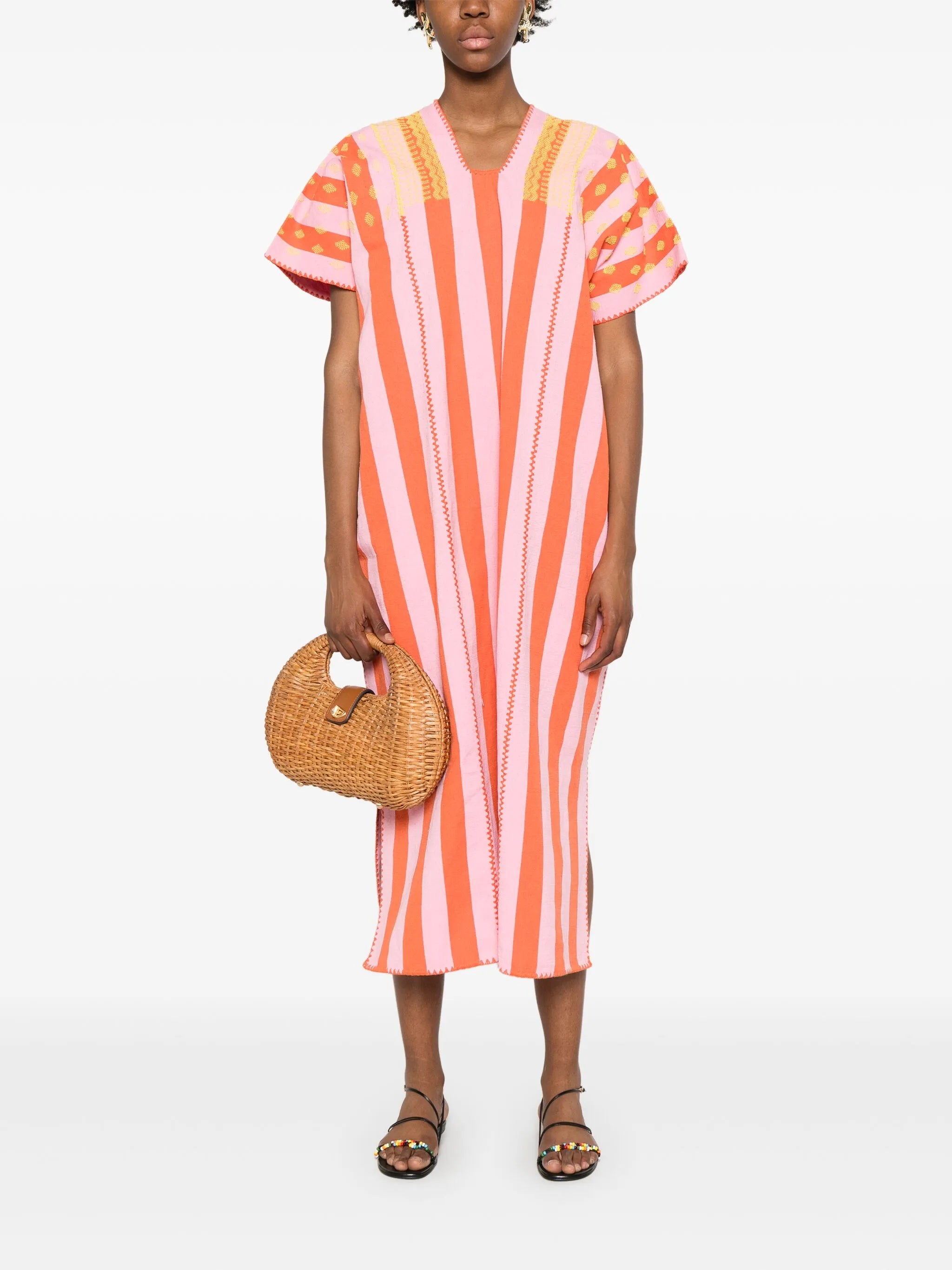 striped midi dress