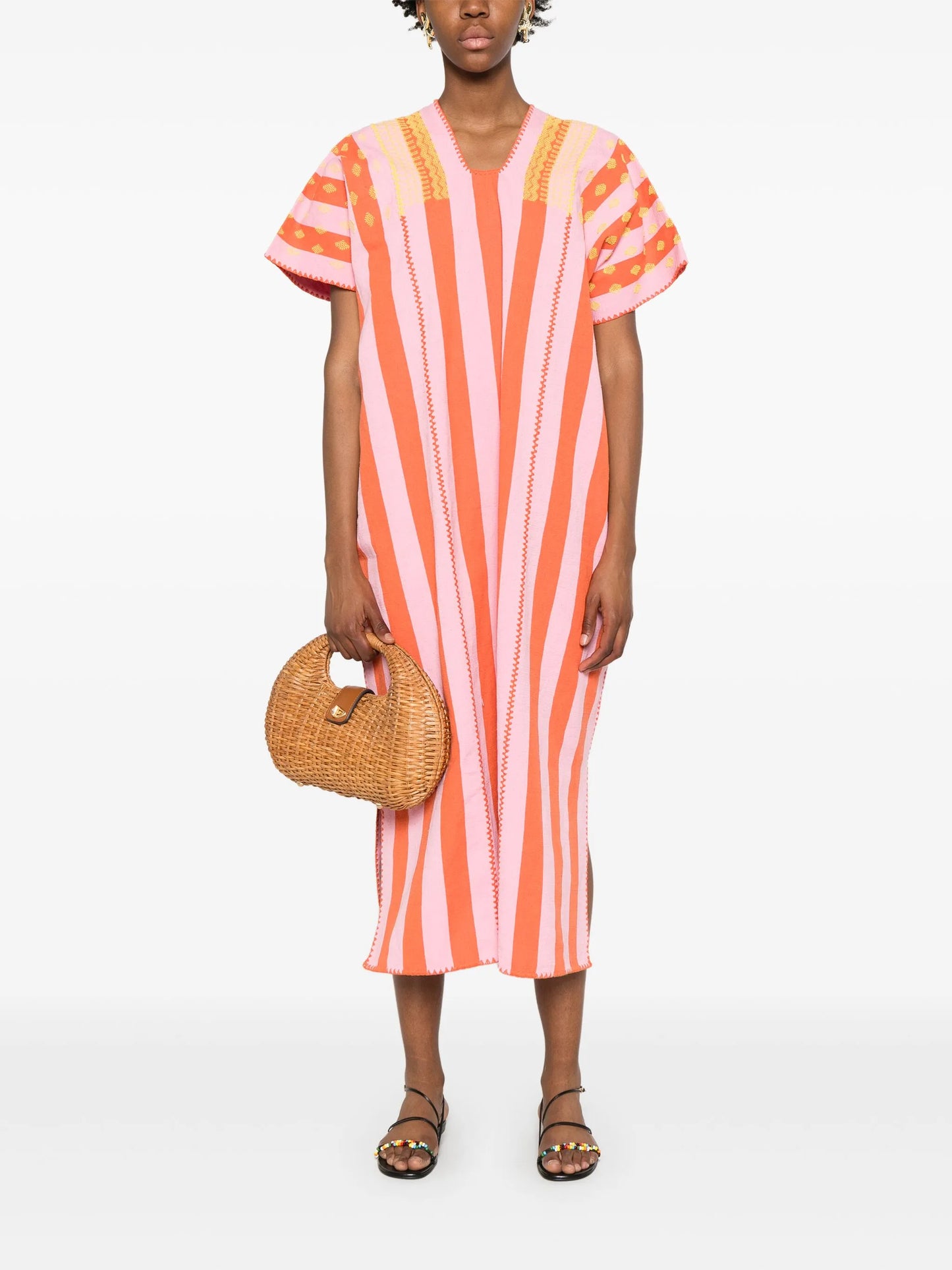striped midi dress