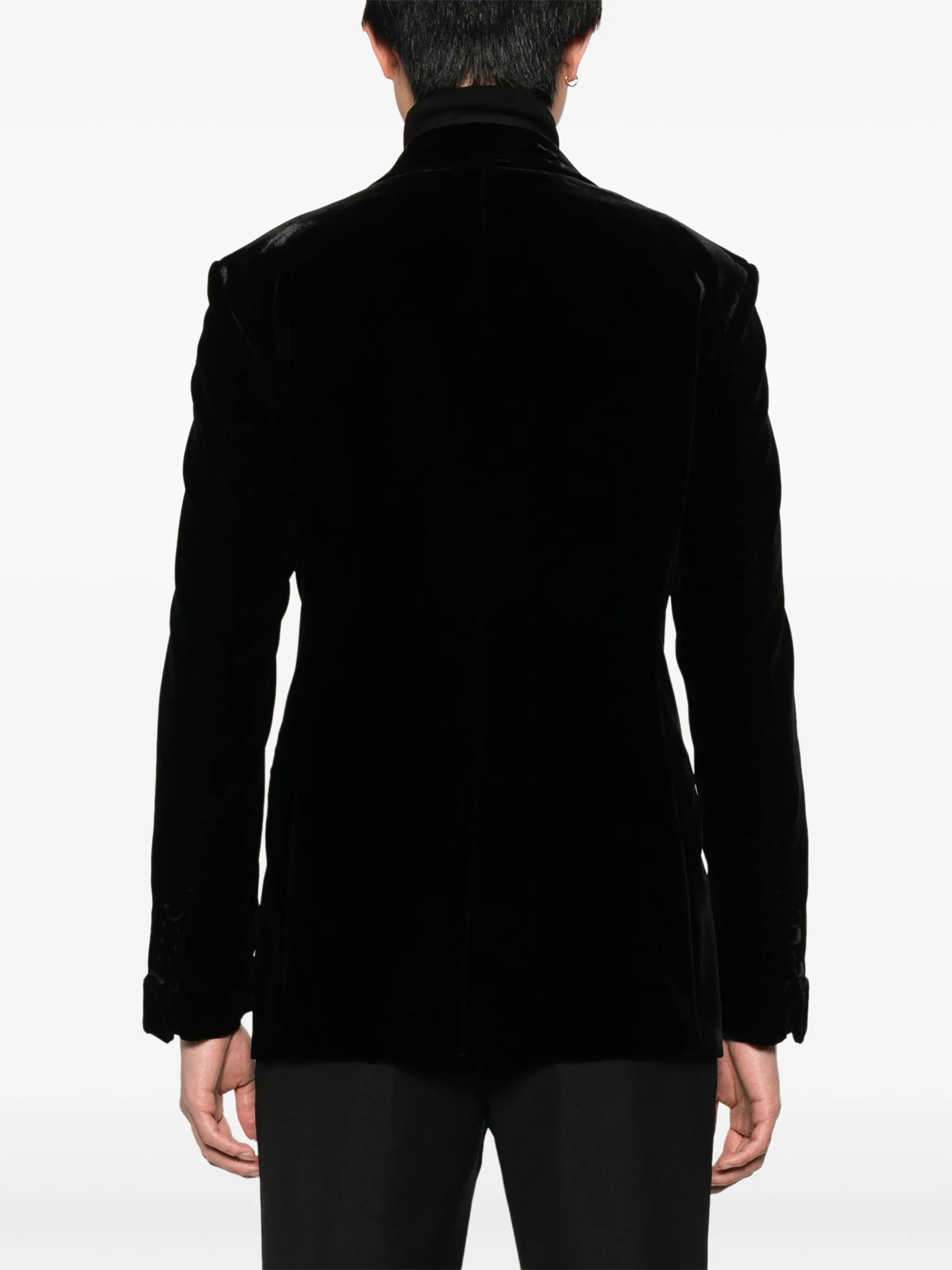 single-breasted velvet blazer