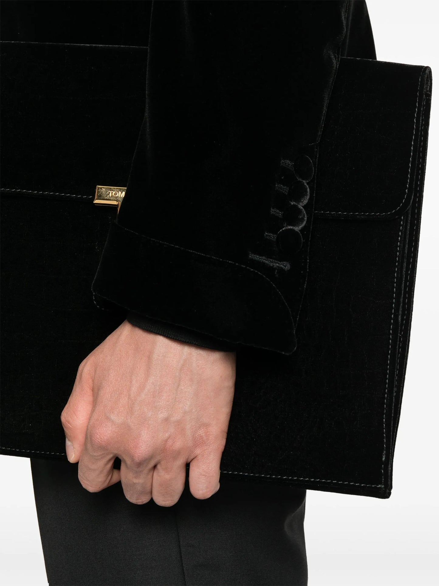 single-breasted velvet blazer