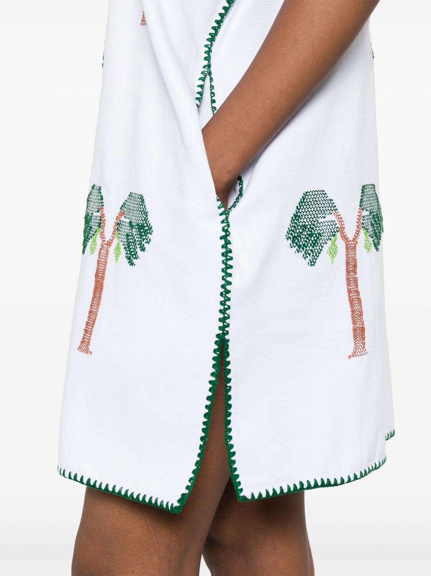 palm-motif mini dress