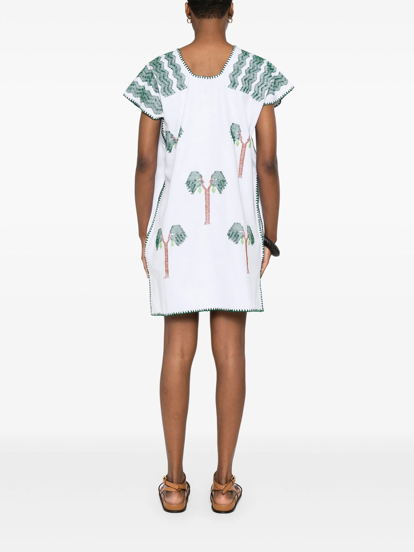 palm-motif mini dress