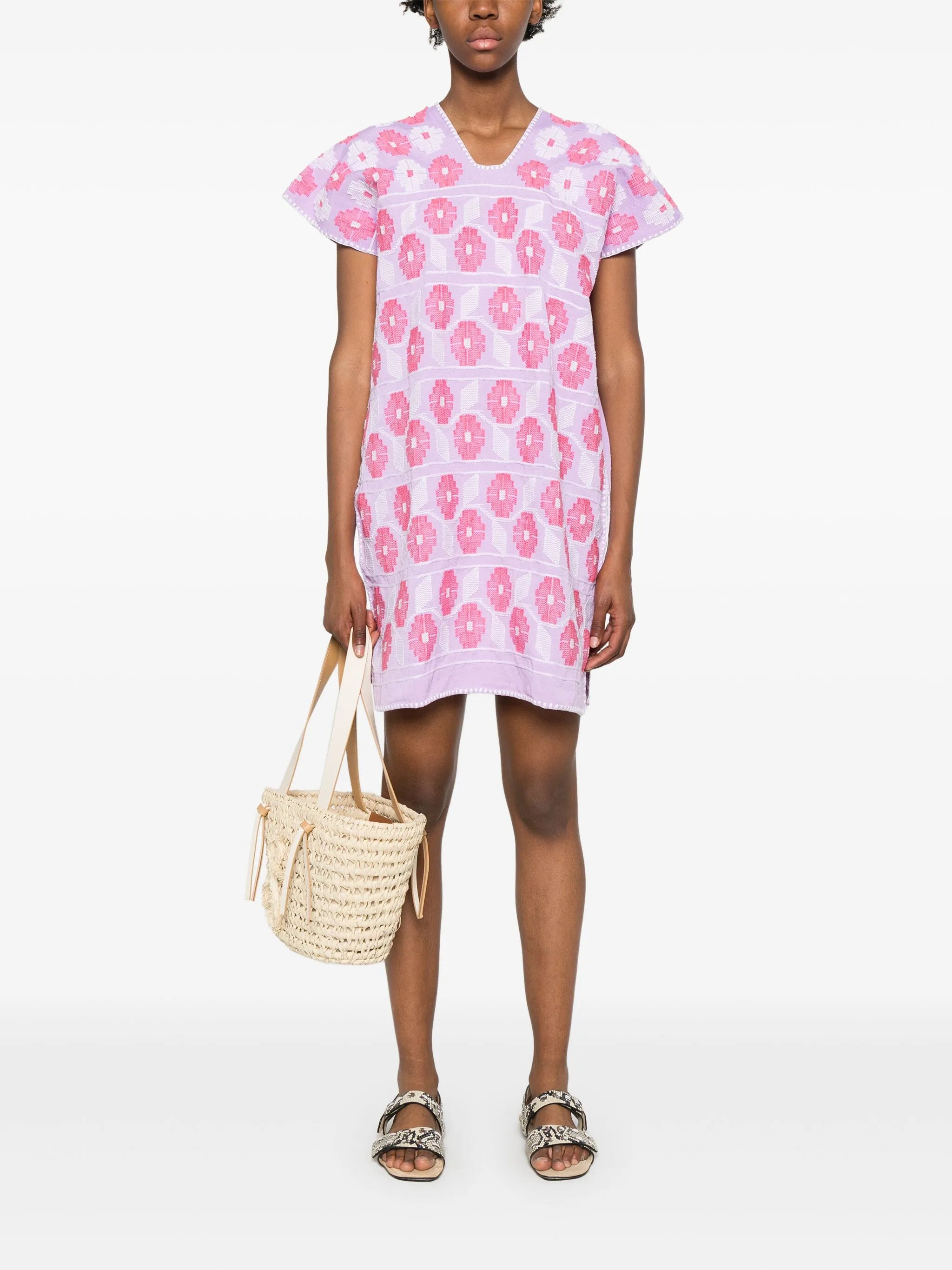 panelled mini dress