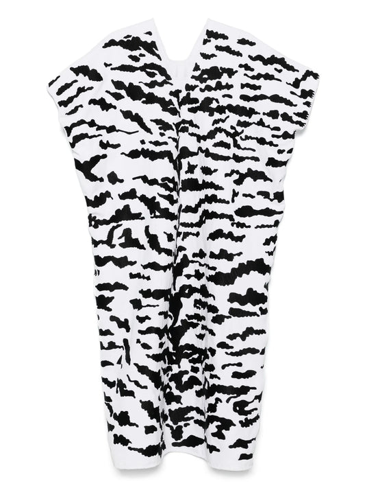 zebra-panel midi dress