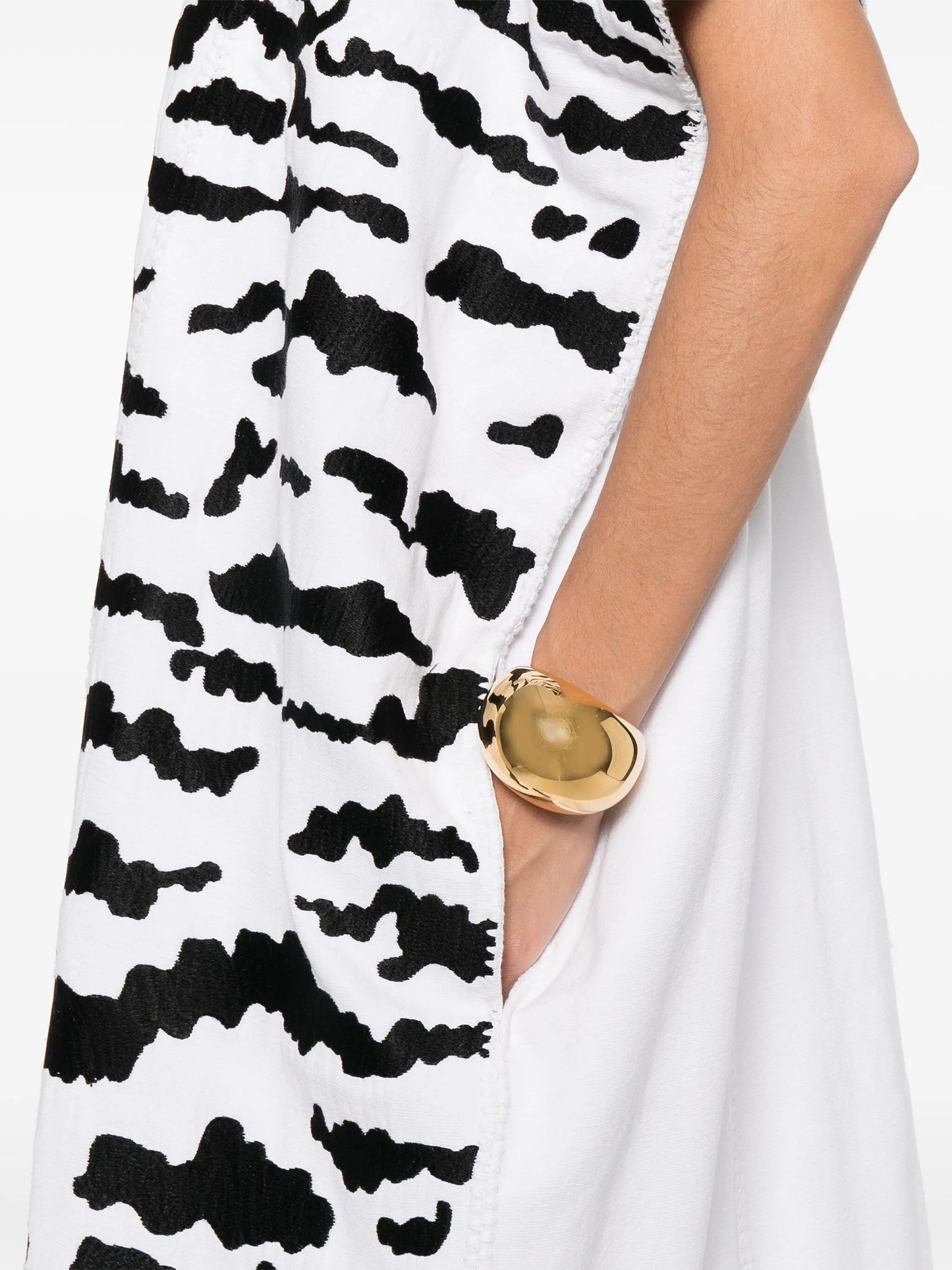 zebra-panel midi dress