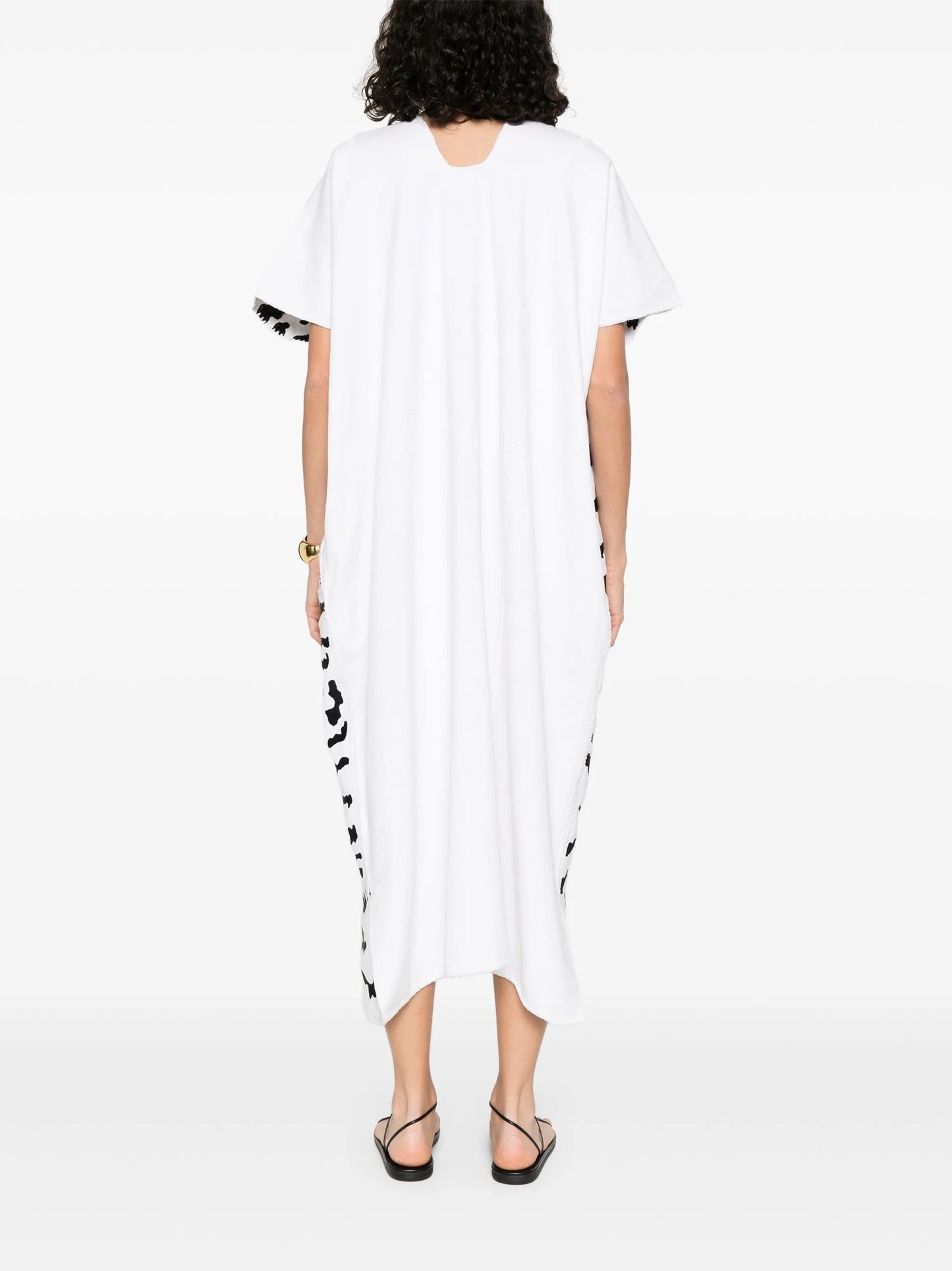 zebra-panel midi dress