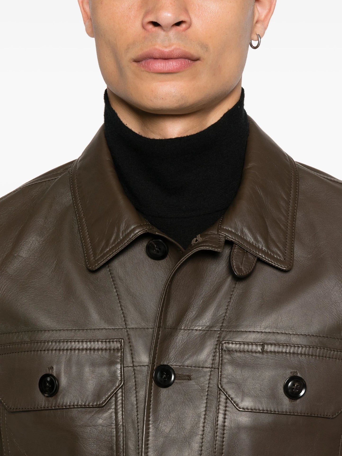 leather overshirt