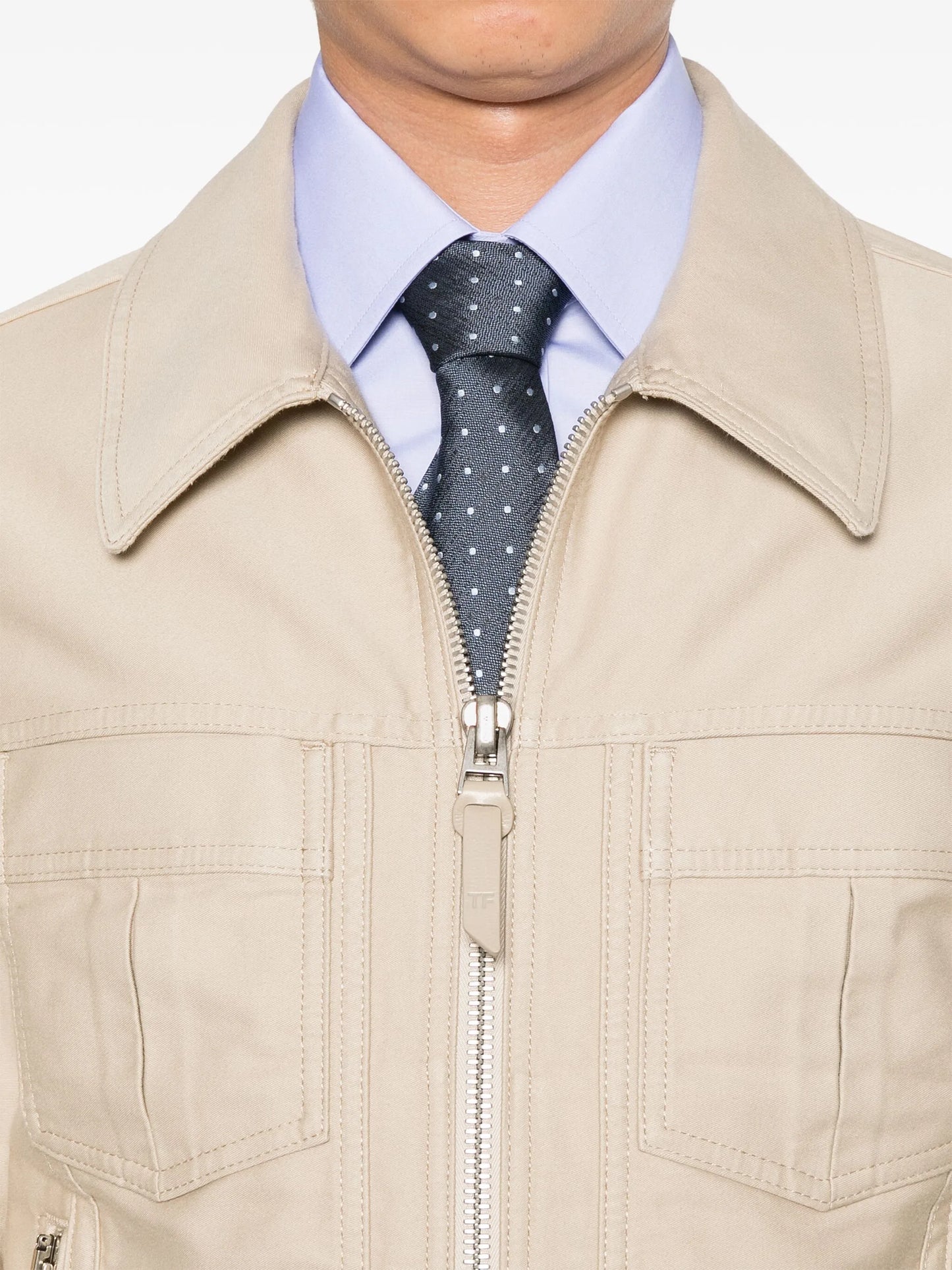 leather zip-up jacket