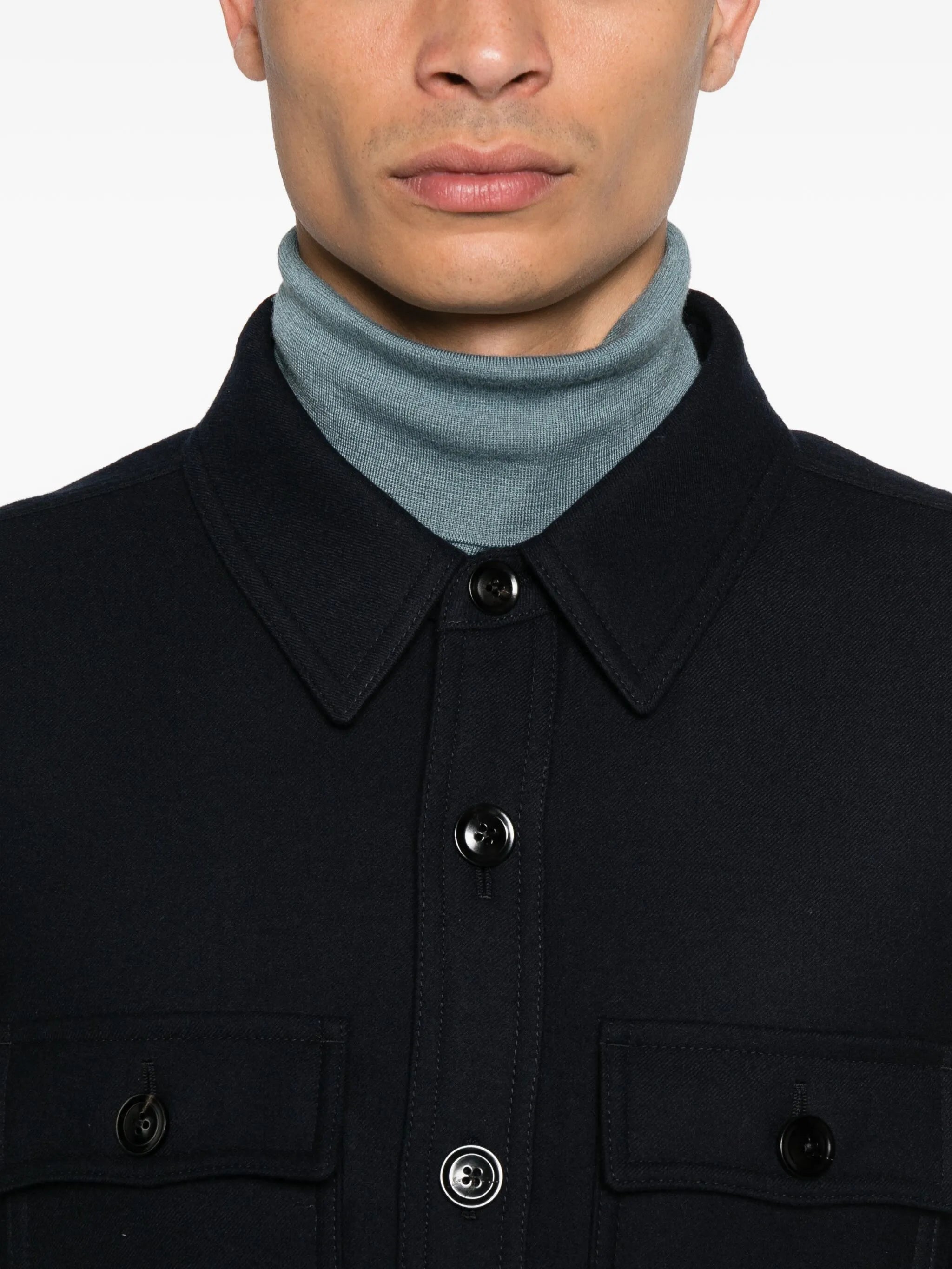 button-down flap-pocket shirt jacket