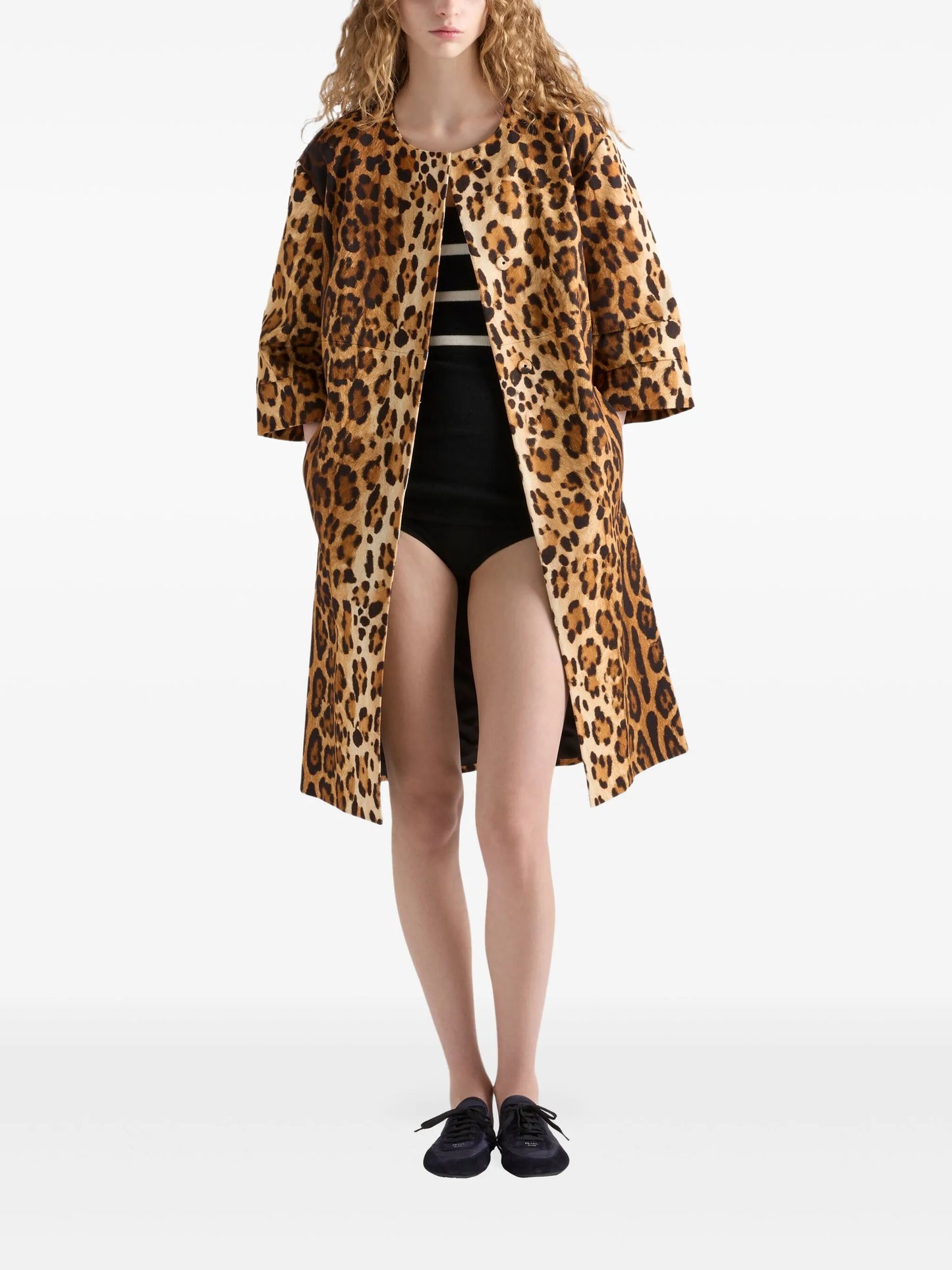 animal-print coat